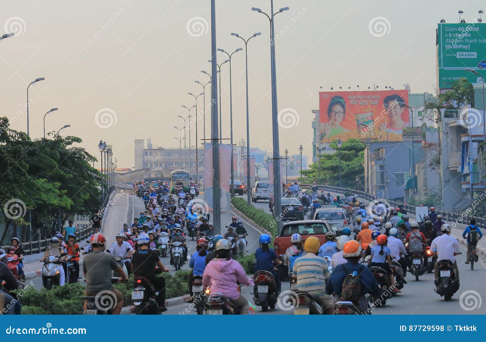 Crossing The Road In Vietnam Stock Photo - Download Image Now