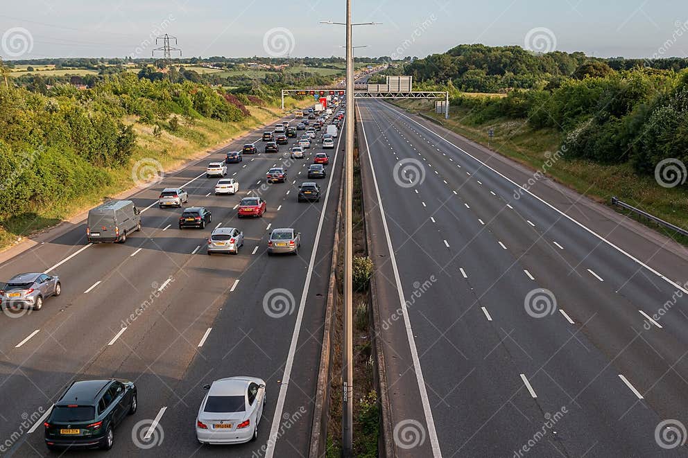 Traffic Jam On The Southbound Of Motorway M1 While Northbound Is Closed traffic-jam-on-the-southbound-of-motorway-m1-while-northbound-is-closed