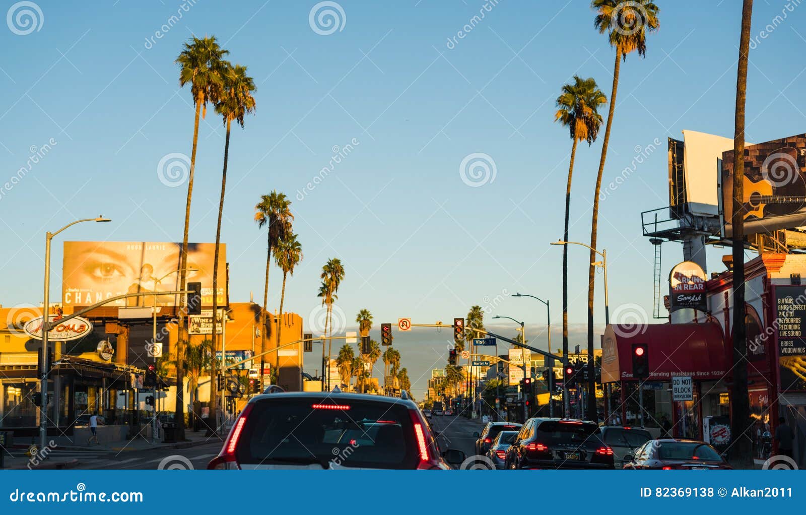 Traffic Jam in Sunset Boulevard Editorial Stock Photo - Image of city ...