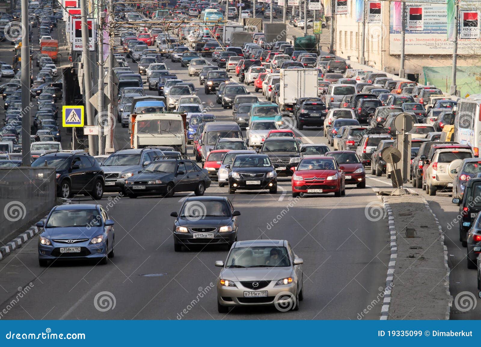 Traffic jams at rush hour. editorial stock image. Image of california
