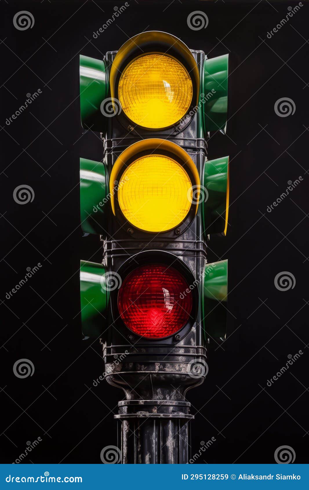 A Traffic Light with Black Background Stock Illustration Illustration