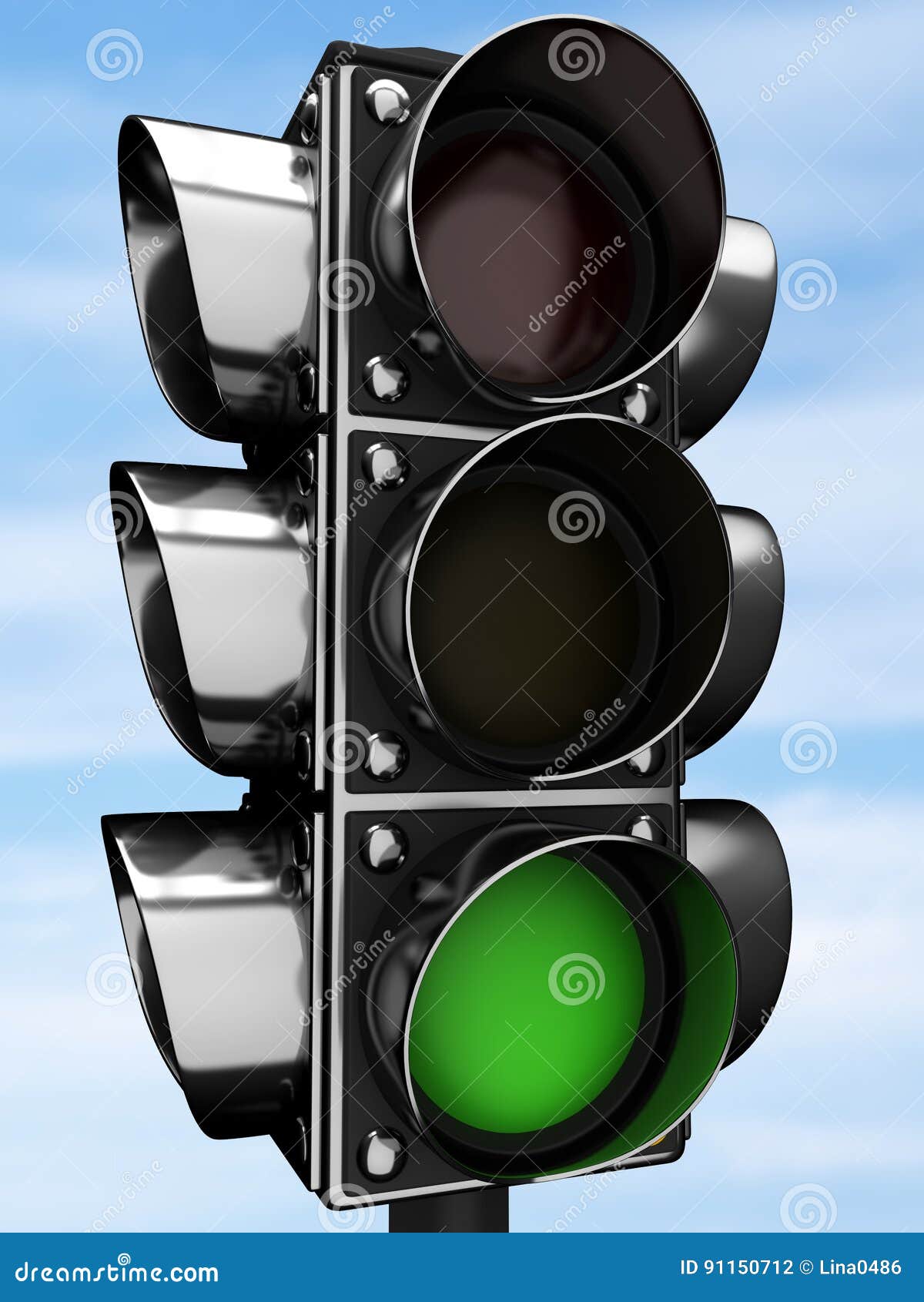 Traffic Light on a Blue Background Stock Illustration Illustration of