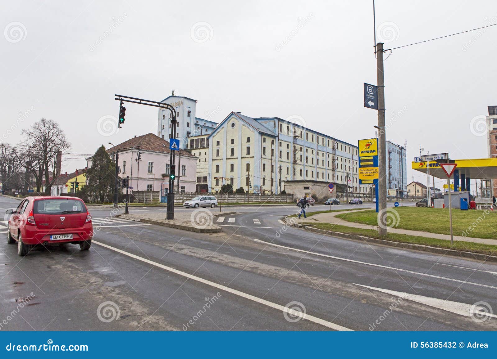 Gas Station and Traffic on Ferdinand I Boulevard Editorial Photography