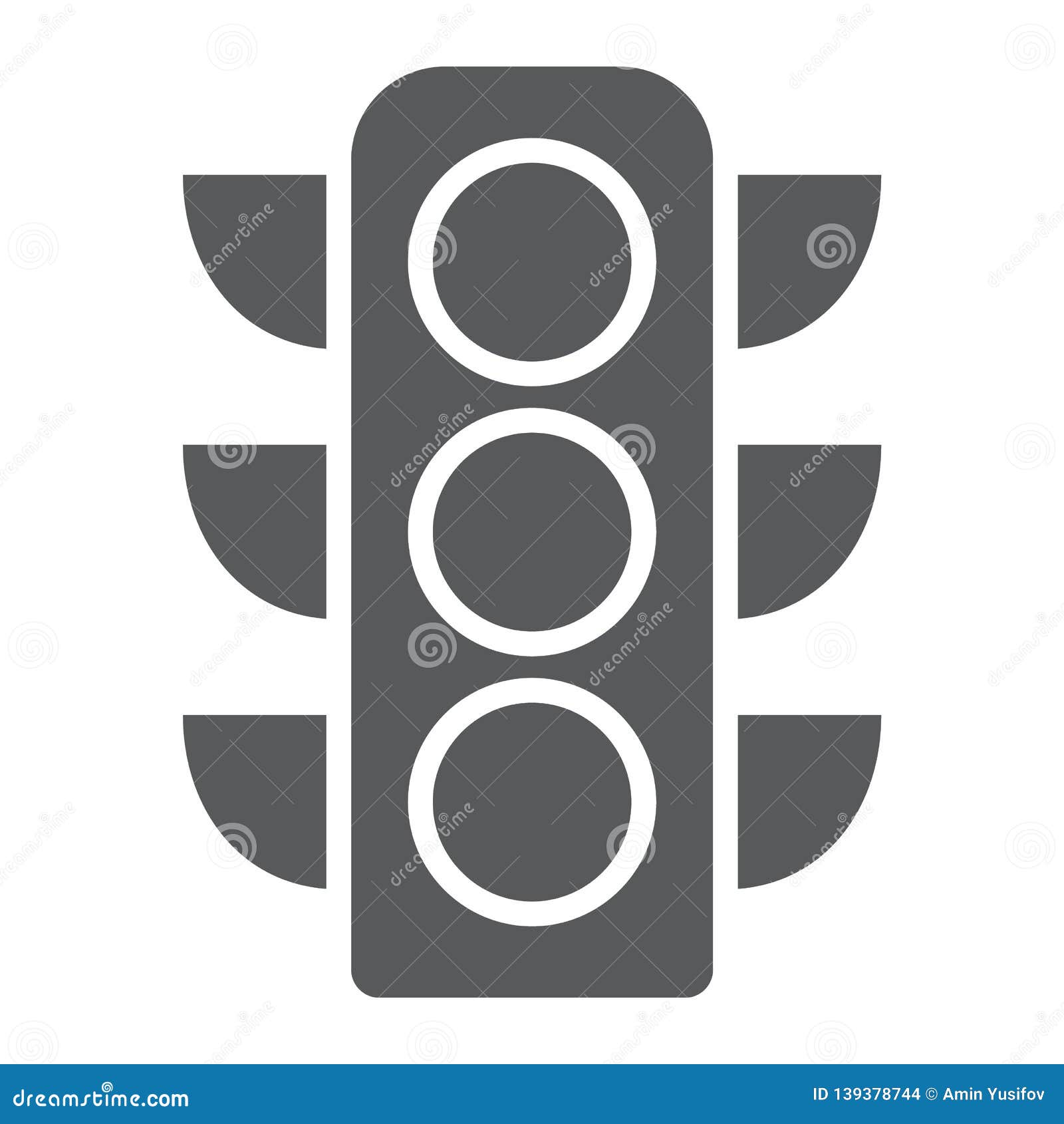 Stoplight Sign. Icon Traffic Light On White Background. Symbol Regulate