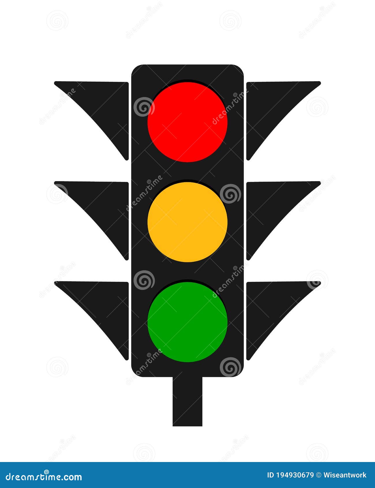 Traffic Light. Icon of Stoplight. Red, Yellow, Green Signals for Safety on Road. Stop or Go. Traffic on Street for Warning Stock Vector - Illustration of direction, background: 194930679