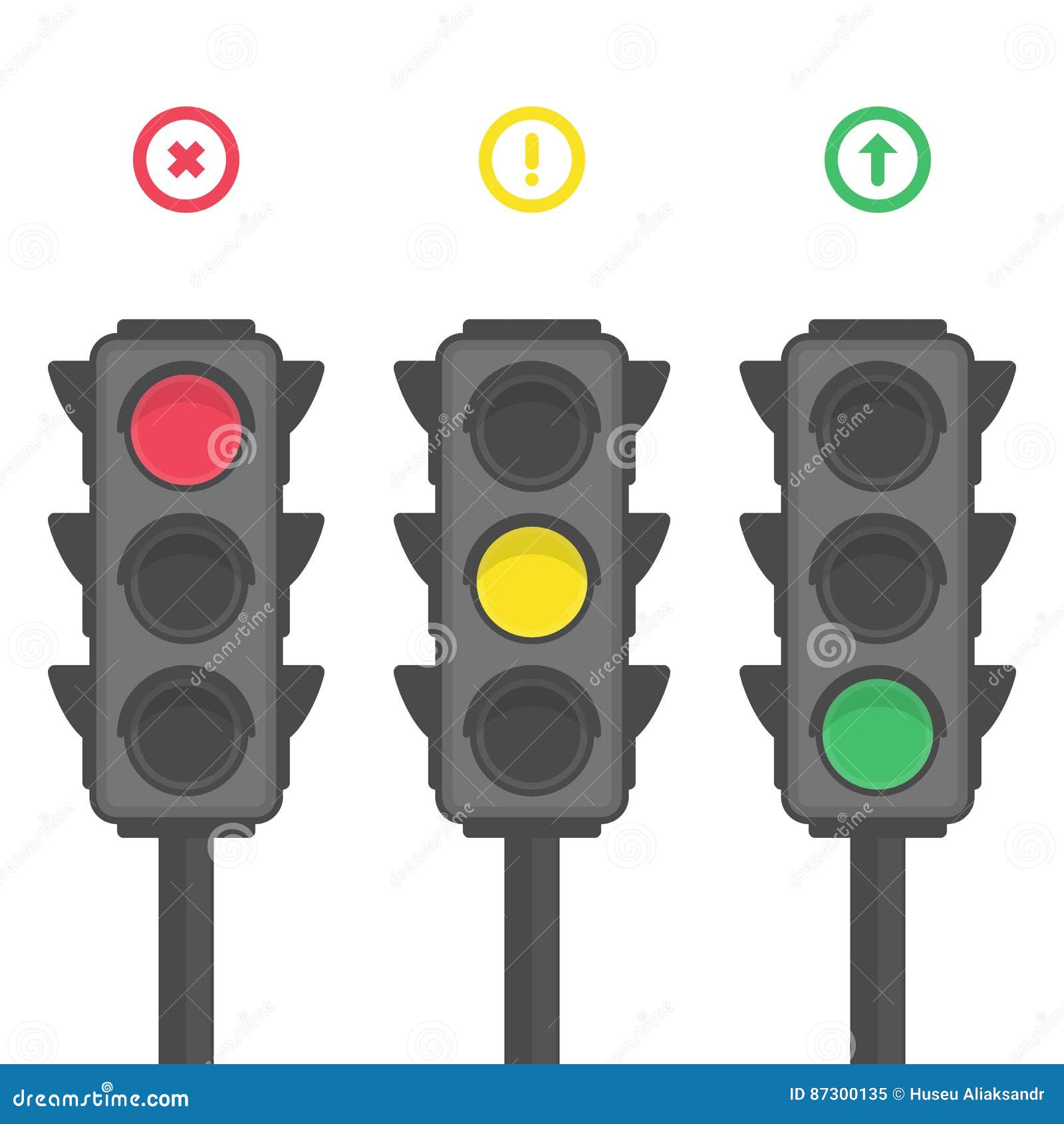 Traffic Light Icons Stock Vector Illustration Of Regulation