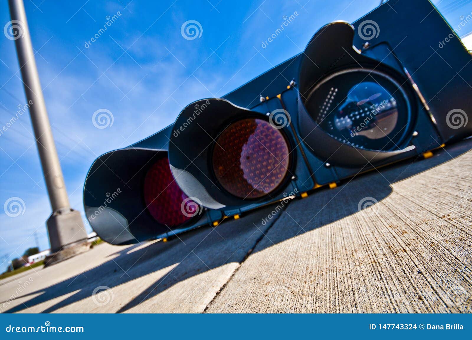 Traffic Light on the Pavement Stock Photo Image of driving