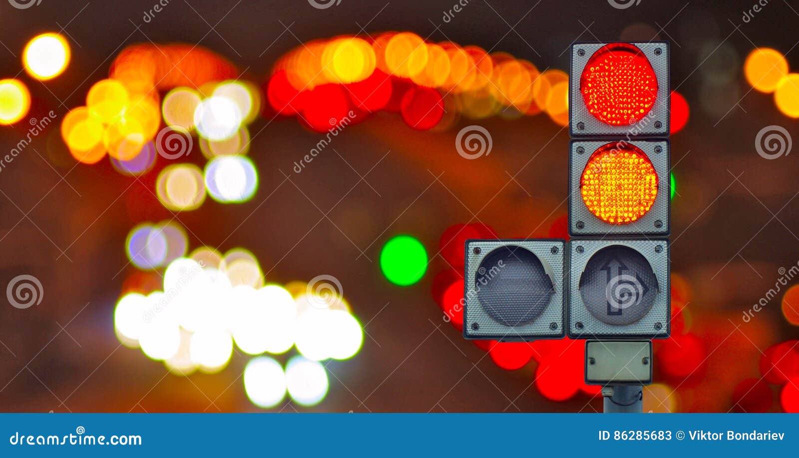 Traffic Light on Lights Background Stock Image Image of regulation