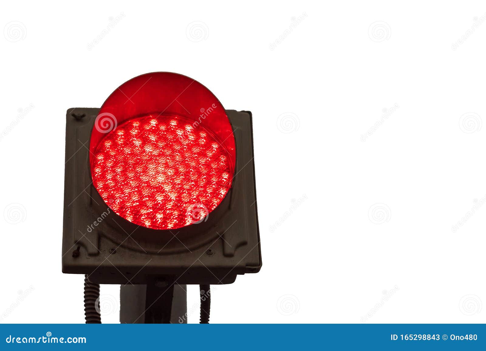 Traffic Light Red Light on a White Background. Isolate Stock Image