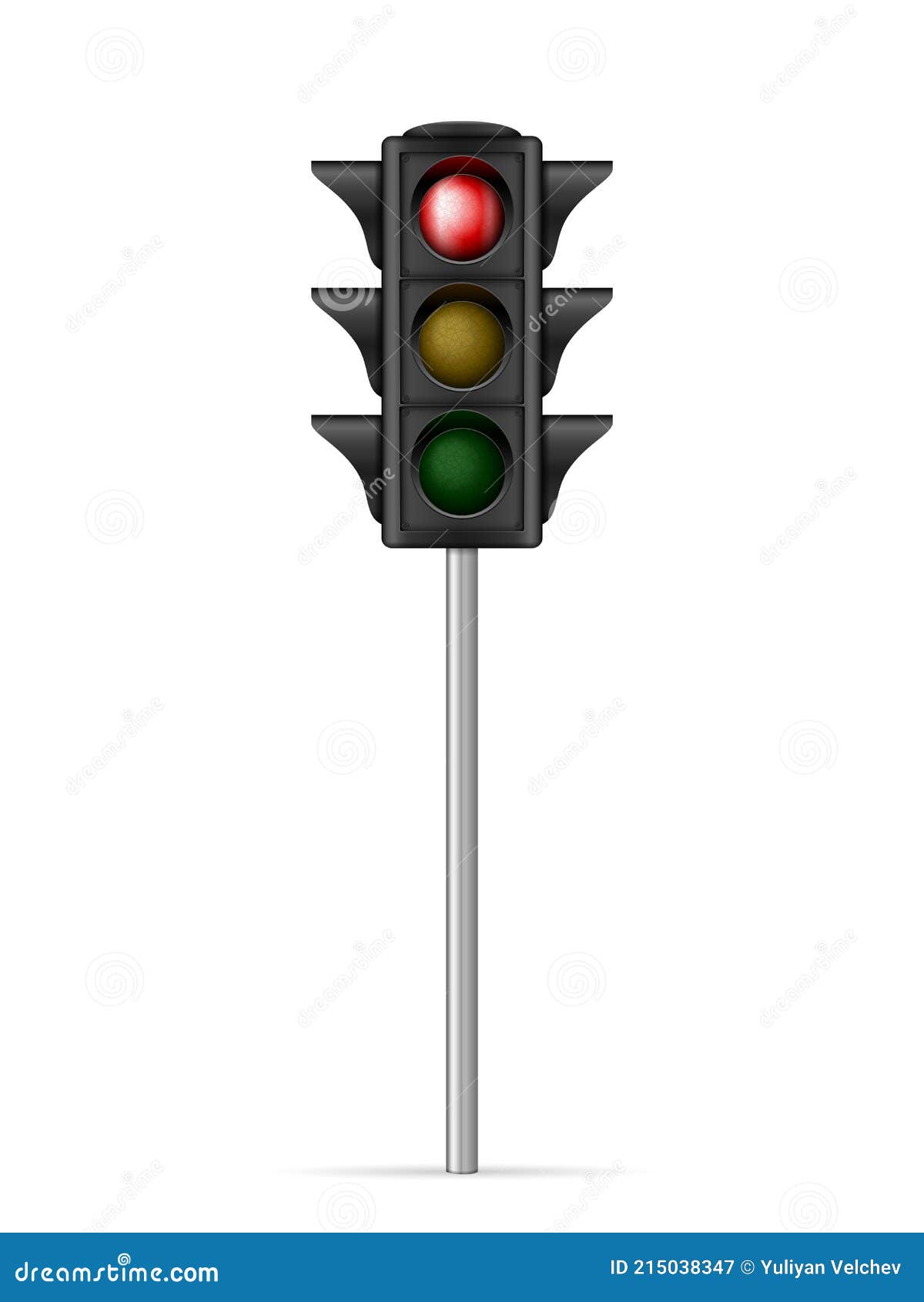Traffic light red light stock vector. Illustration of black 215038347