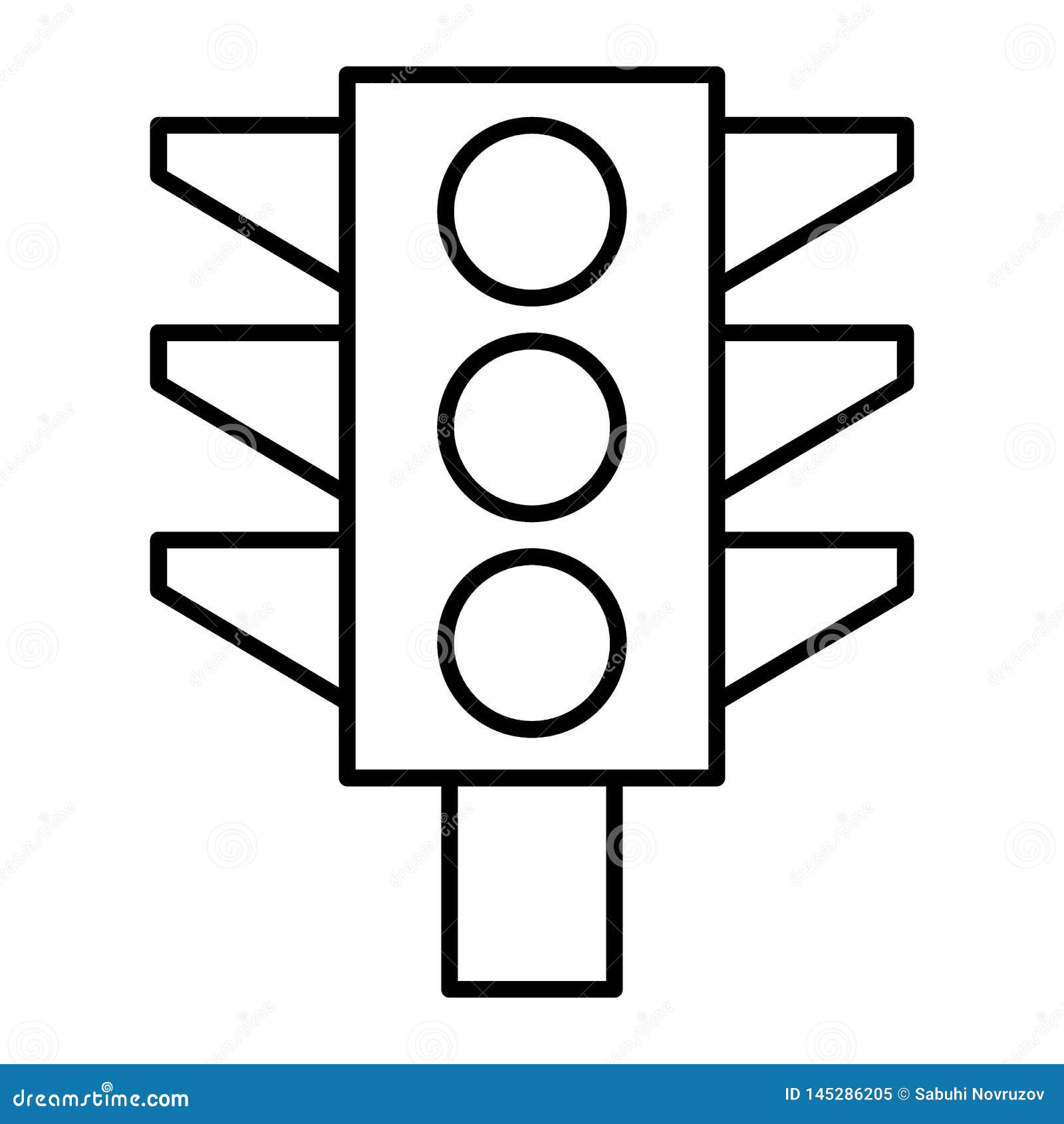 Traffic Light Thin Line Icon. Traffic Signal Illustration Isolated on