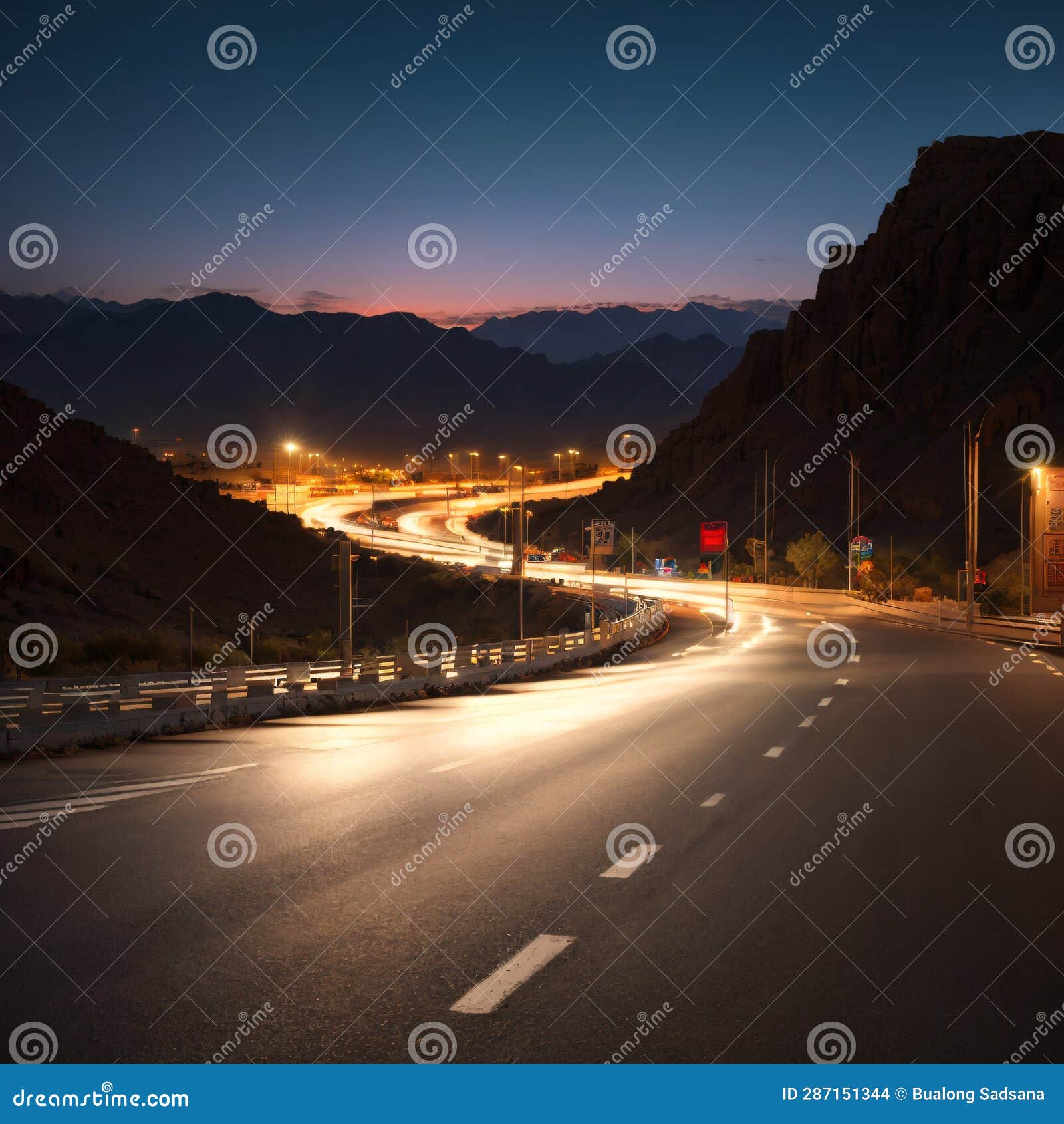 traffic light trials night photography, zig zag road al hada, taif, saudi arabia...