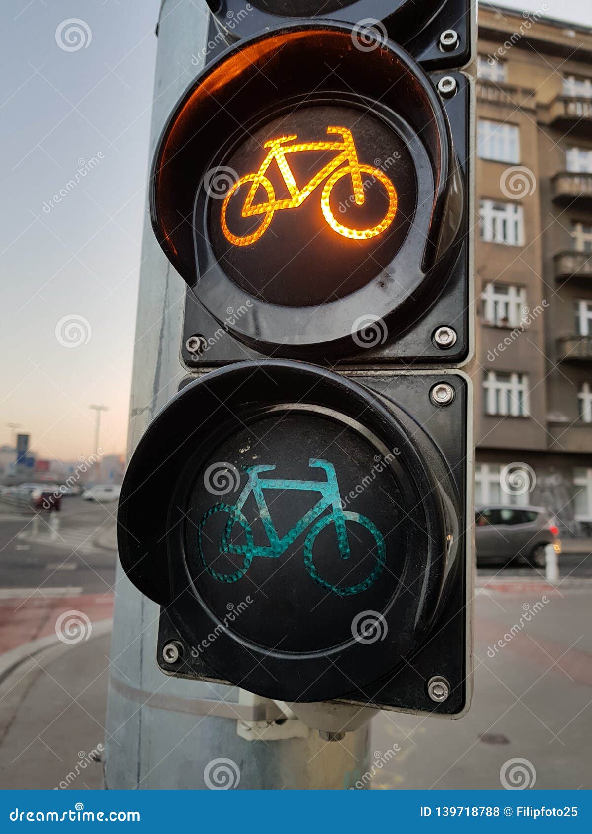 Traffic Lights for Bicycles Stock Photo Image of shines, safety
