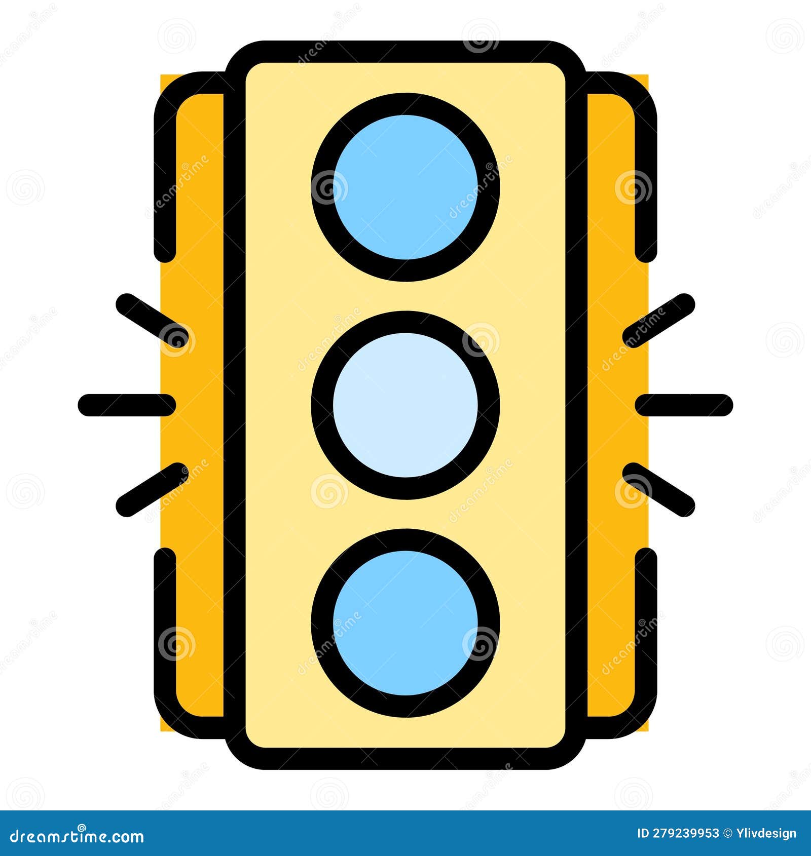Traffic Lights Icon Vector Flat Stock Illustration Illustration of