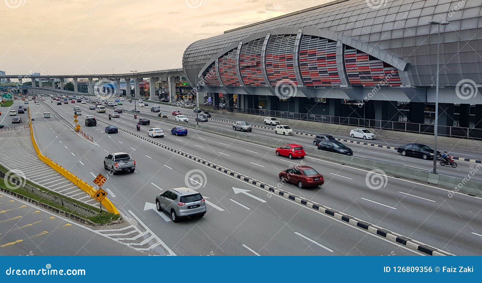 Traffic at LRT Station at Puchong, Kuala Lumpur, Malaysia Editorial