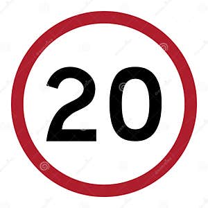 Traffic Signs Regulatory Signs Speed Limit 20 Kmh Stock Illustration 