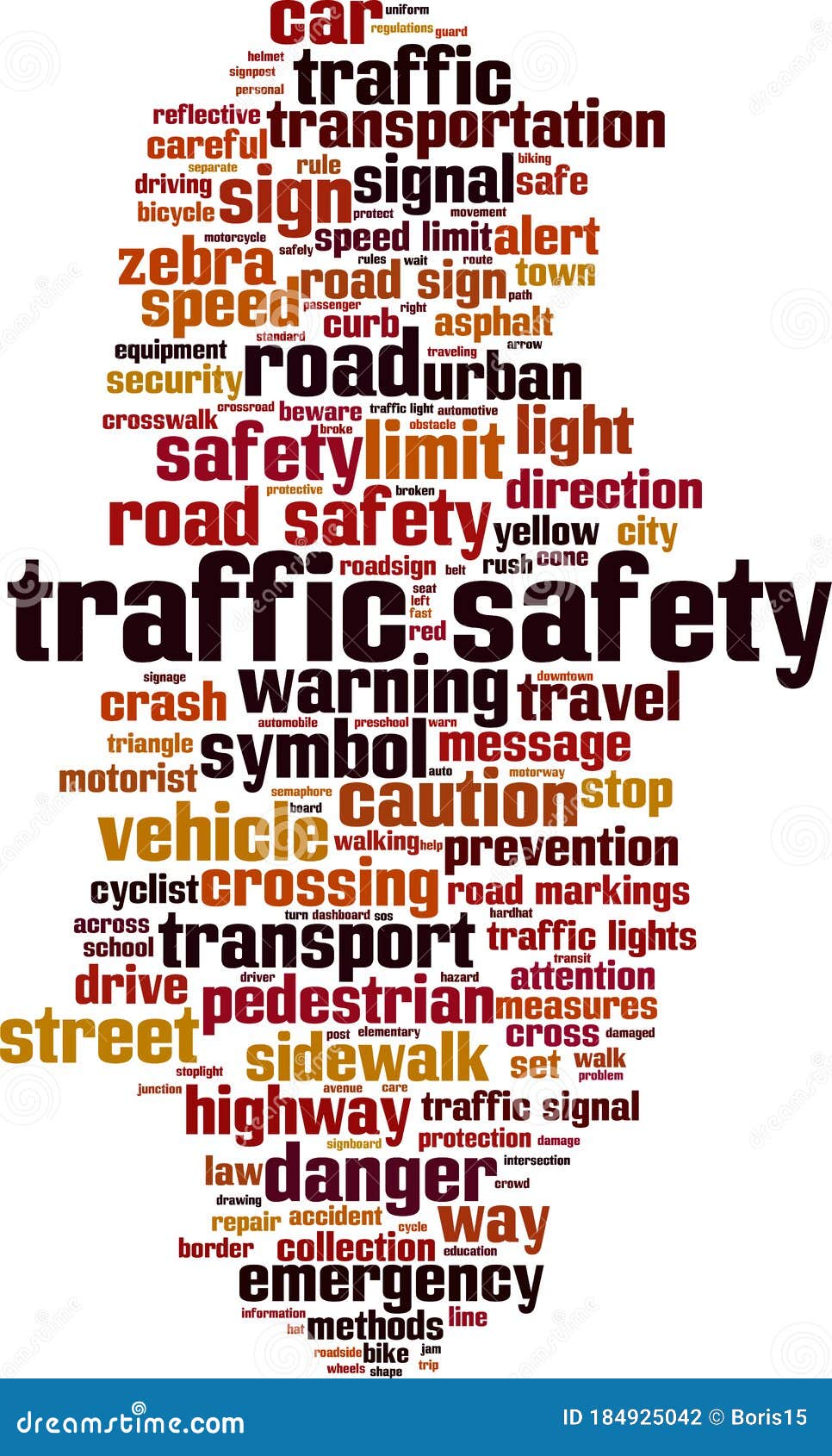 Traffic safety word cloud stock vector. Illustration of cyclist 184925042