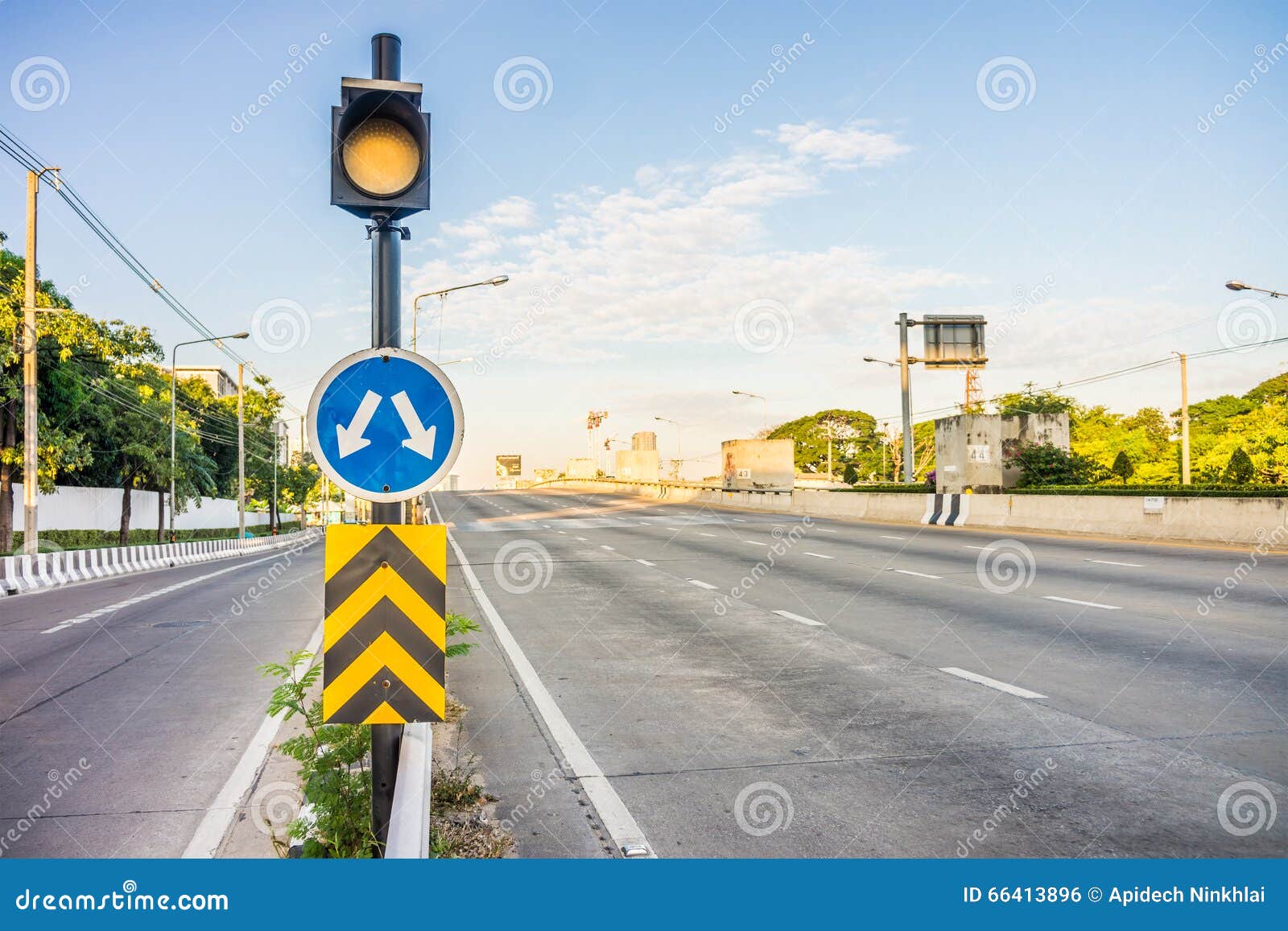 Traffic Signs in Bangkok City, Thailand Stock Photo - Image of lane ...
