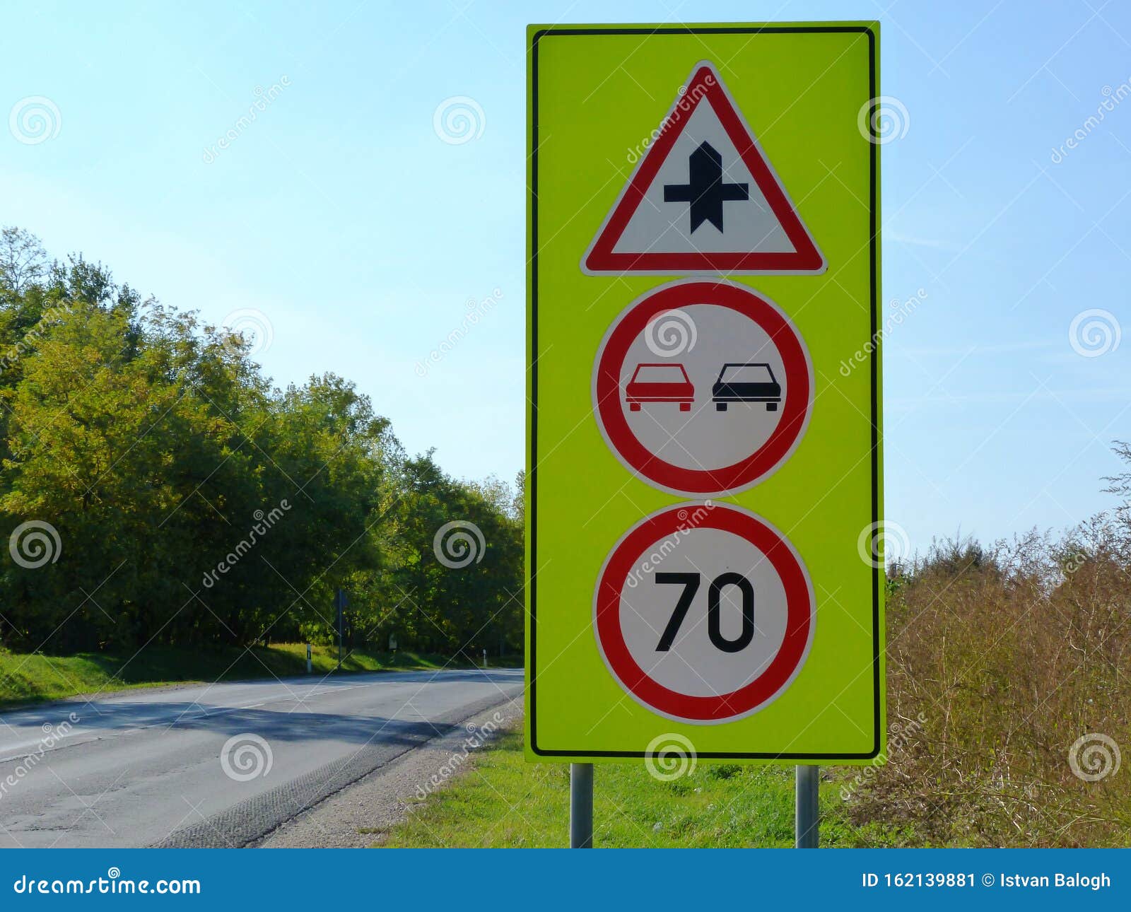 Traffic Signs In Bright Yellow And Red Speed Limit Indicator Stock Image Image Of Restrictions Highway