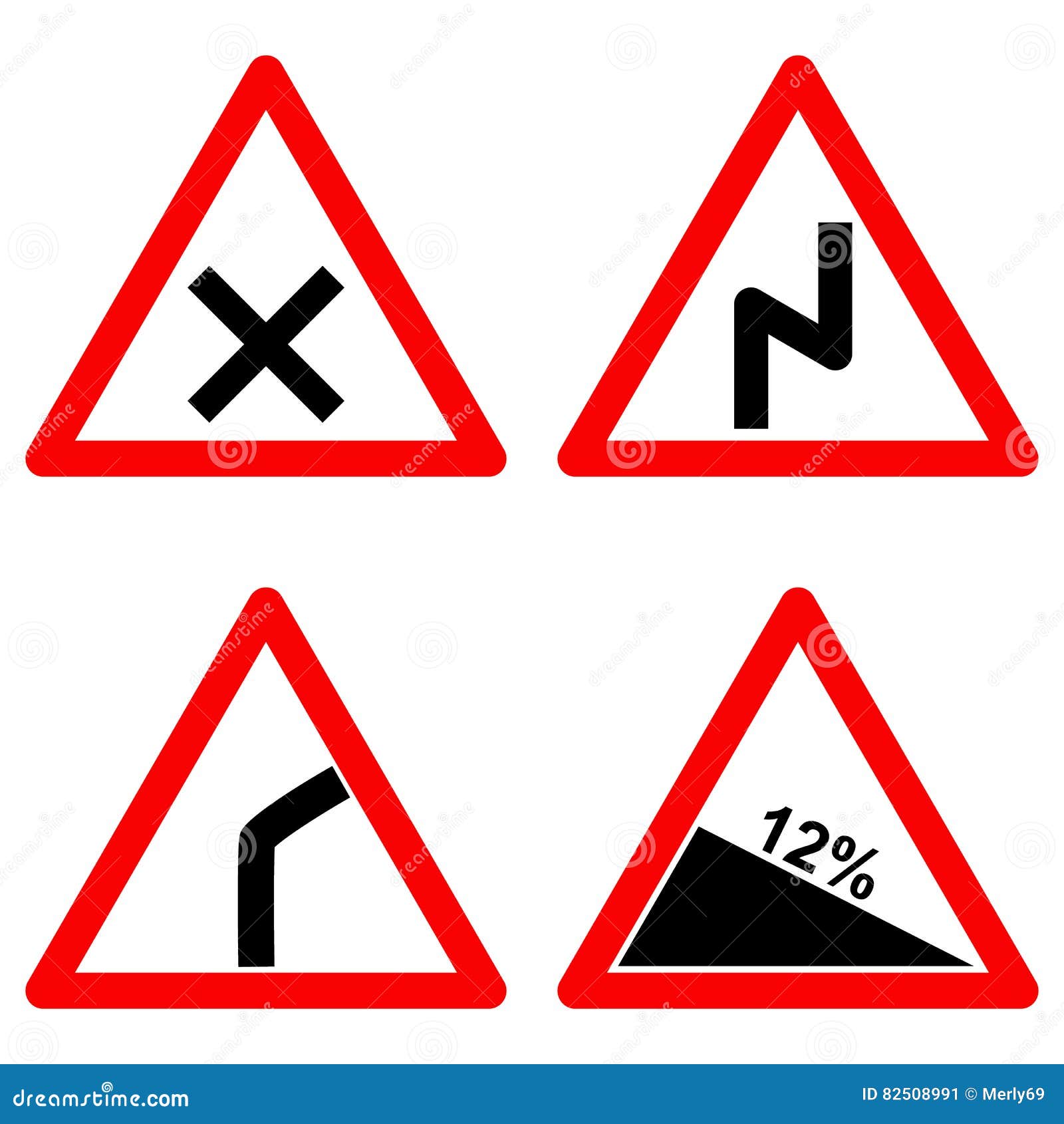 Traffic Signs Vector Set on White Background Stock Vector ...