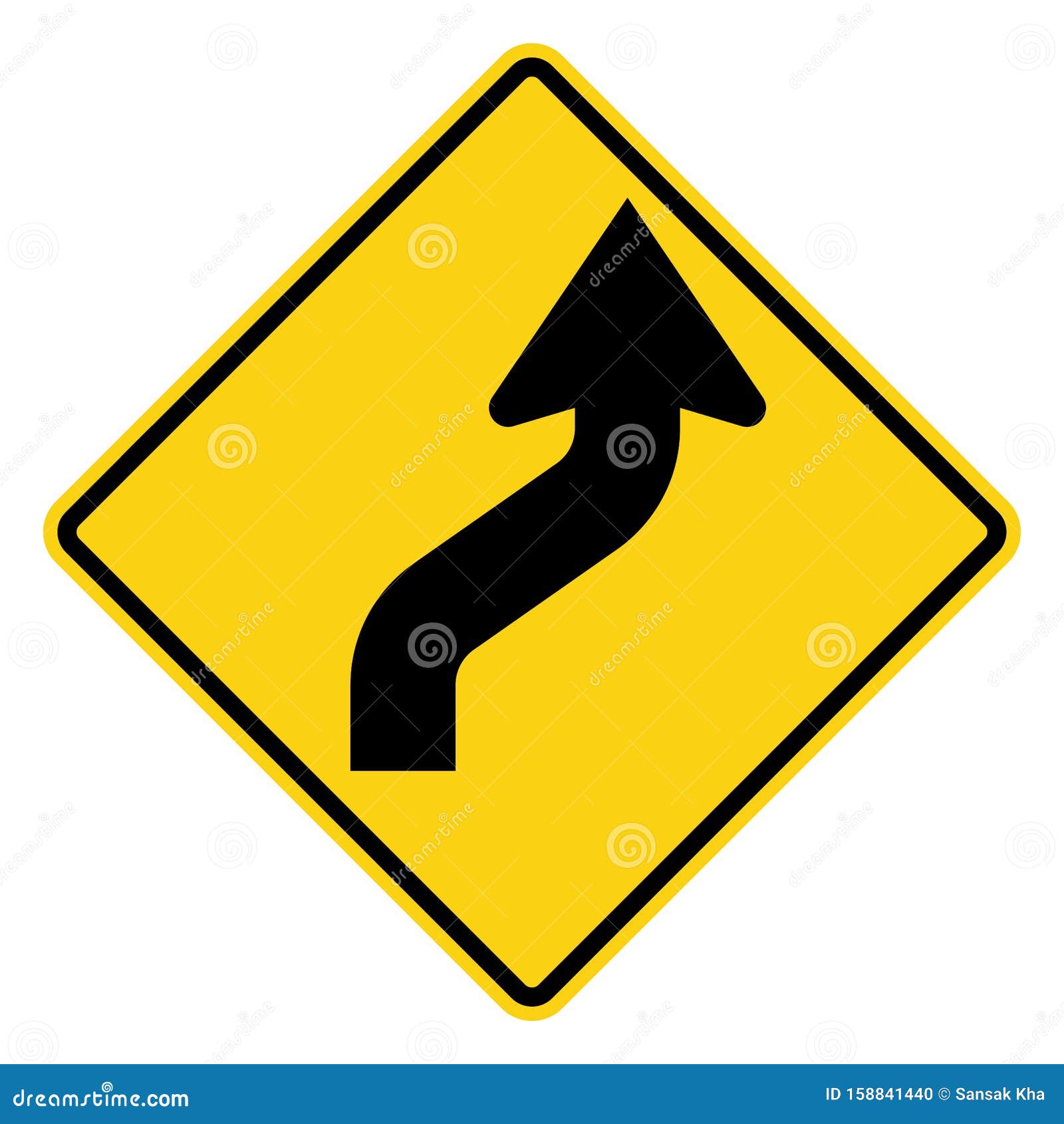 Traffic Signs,Warning Signs,Double Curve, First To Right Royalty-Free ...