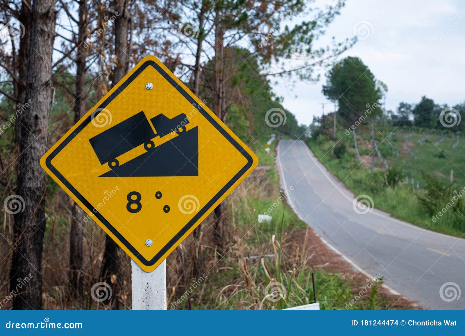 Traffic Signs Warning Up To Hill Steep Road Sign To Slope a Steep Climb