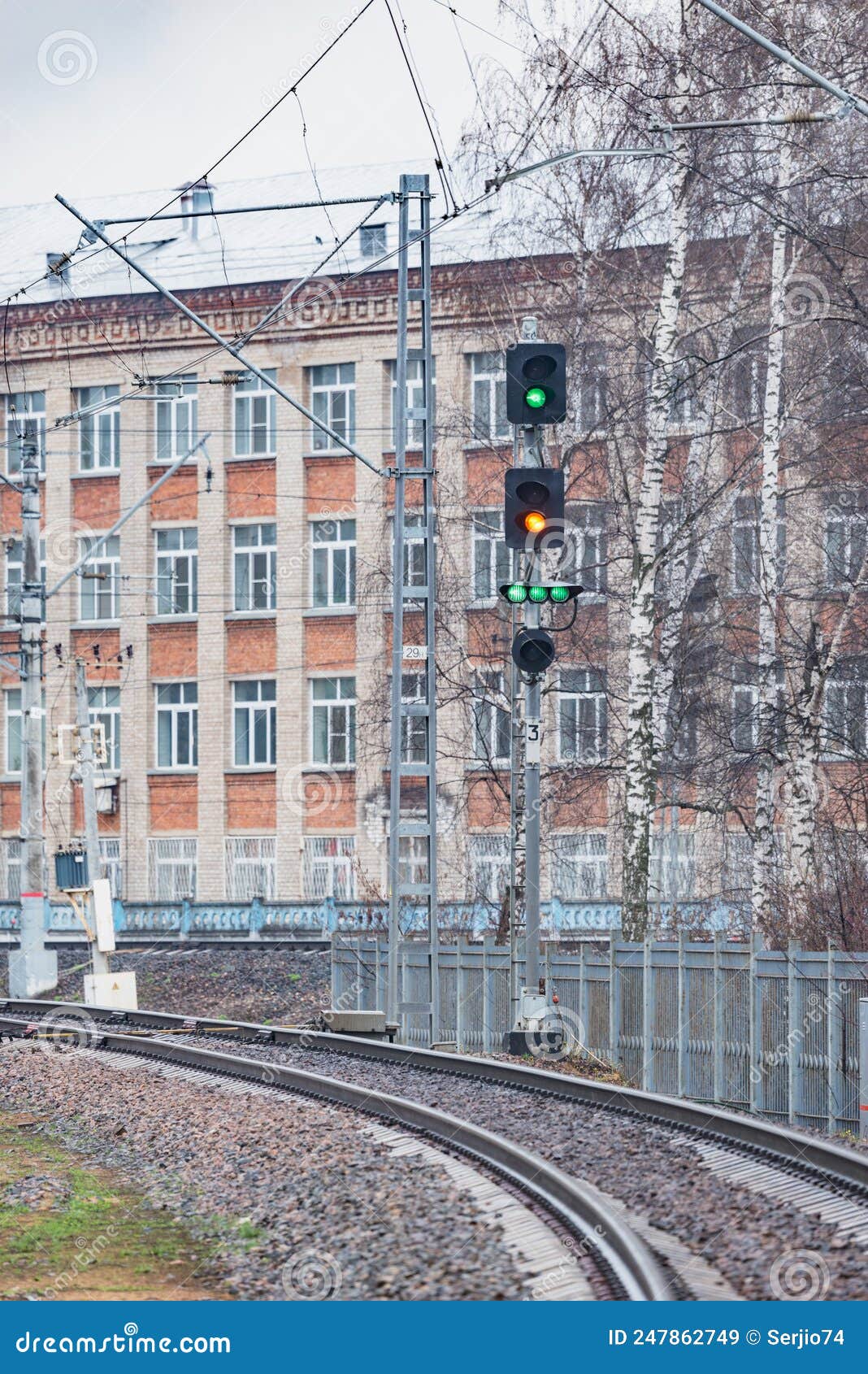trafficlight by the railway track
