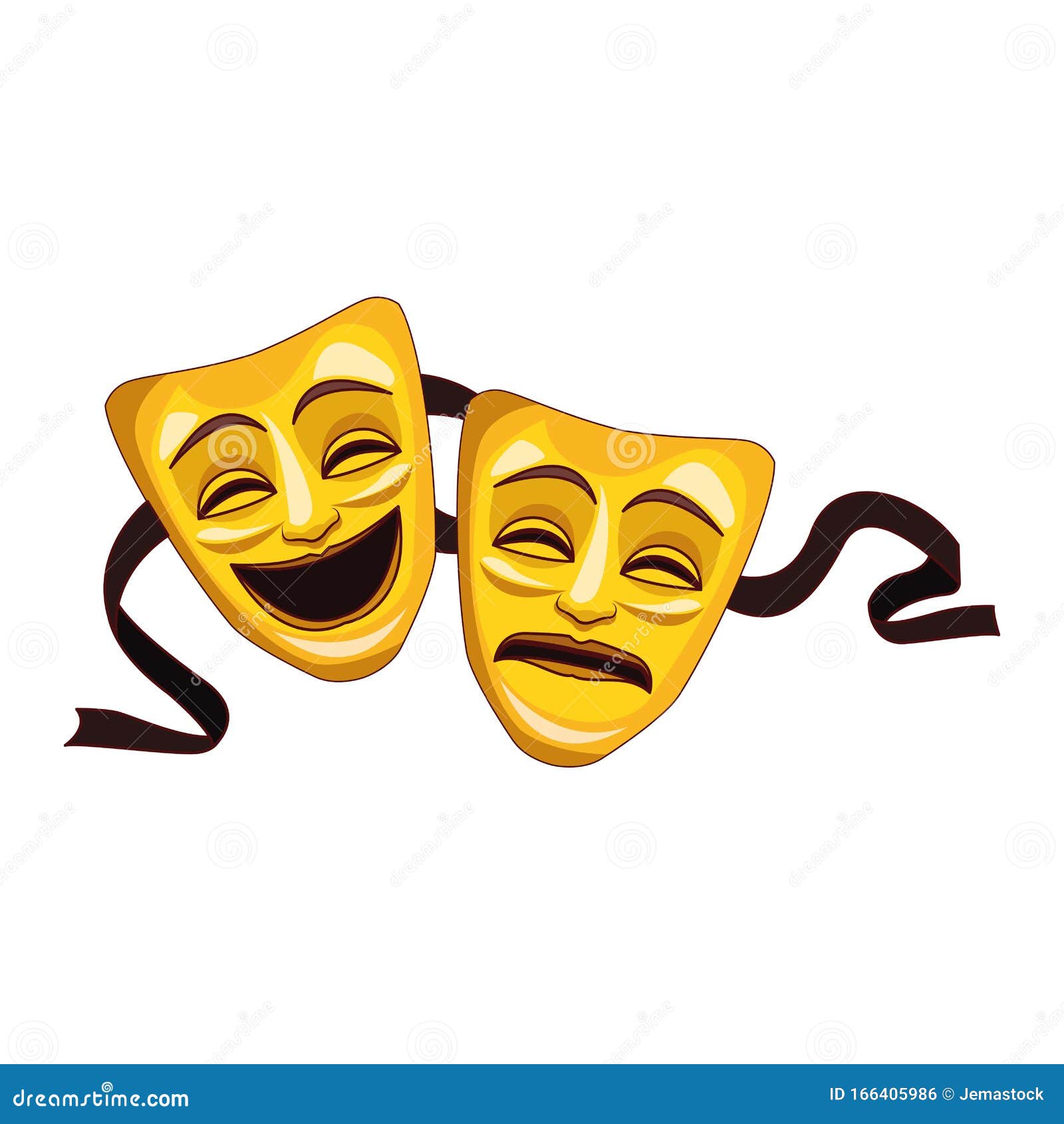 Tragedy and Comedy Theater Masks Icon, Colorful Design Stock Vector ...