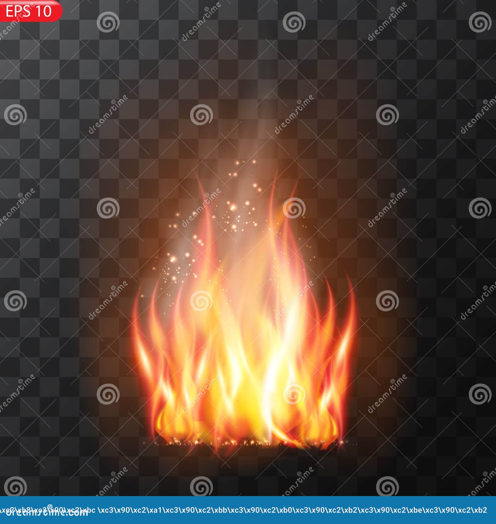 Trail of Fire.Burning Flames Translucent Elements Special Effect