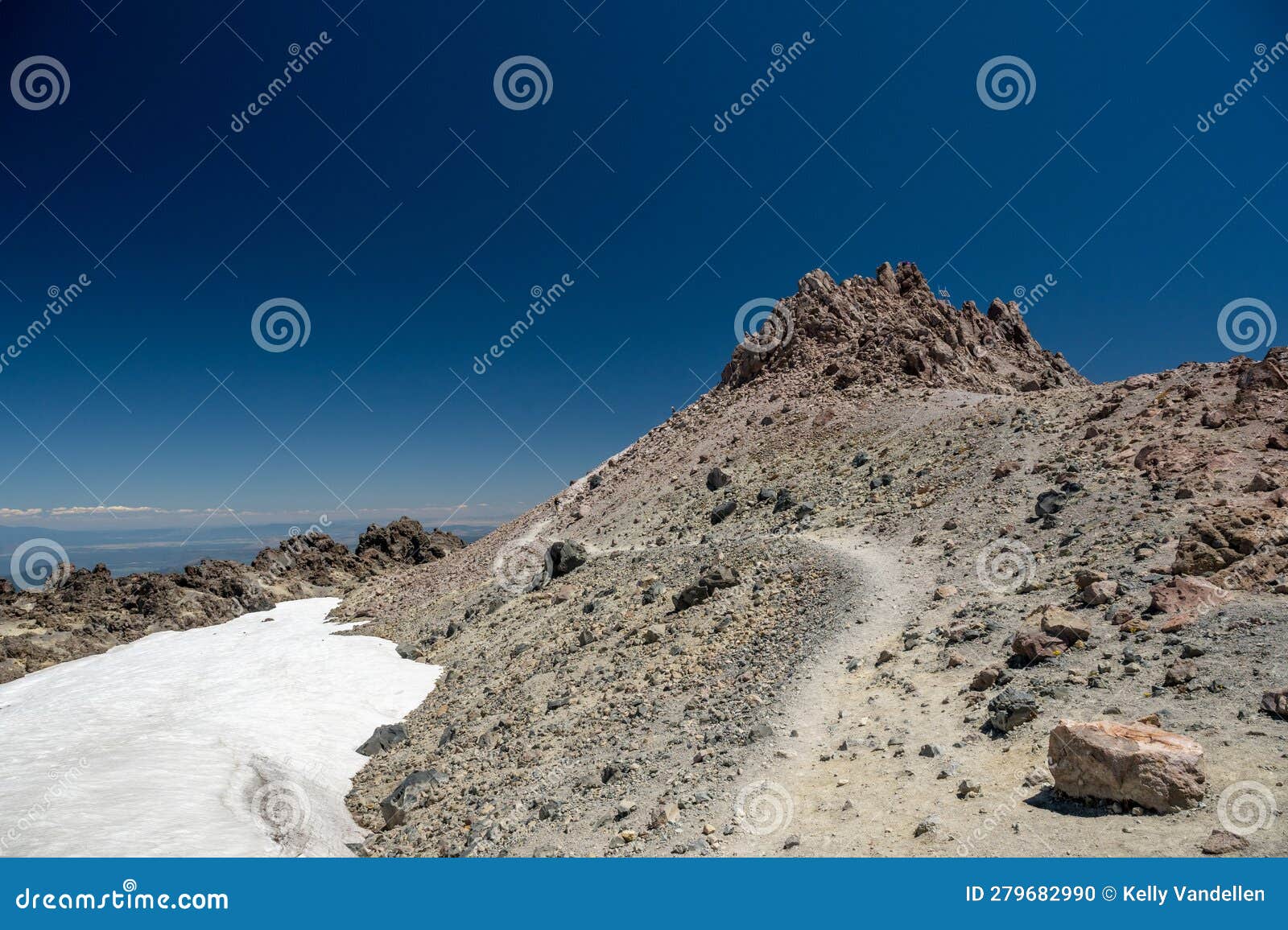 Trail Skirts the Saddle Up To Lassen Peak Stock Photo - Image of slope ...