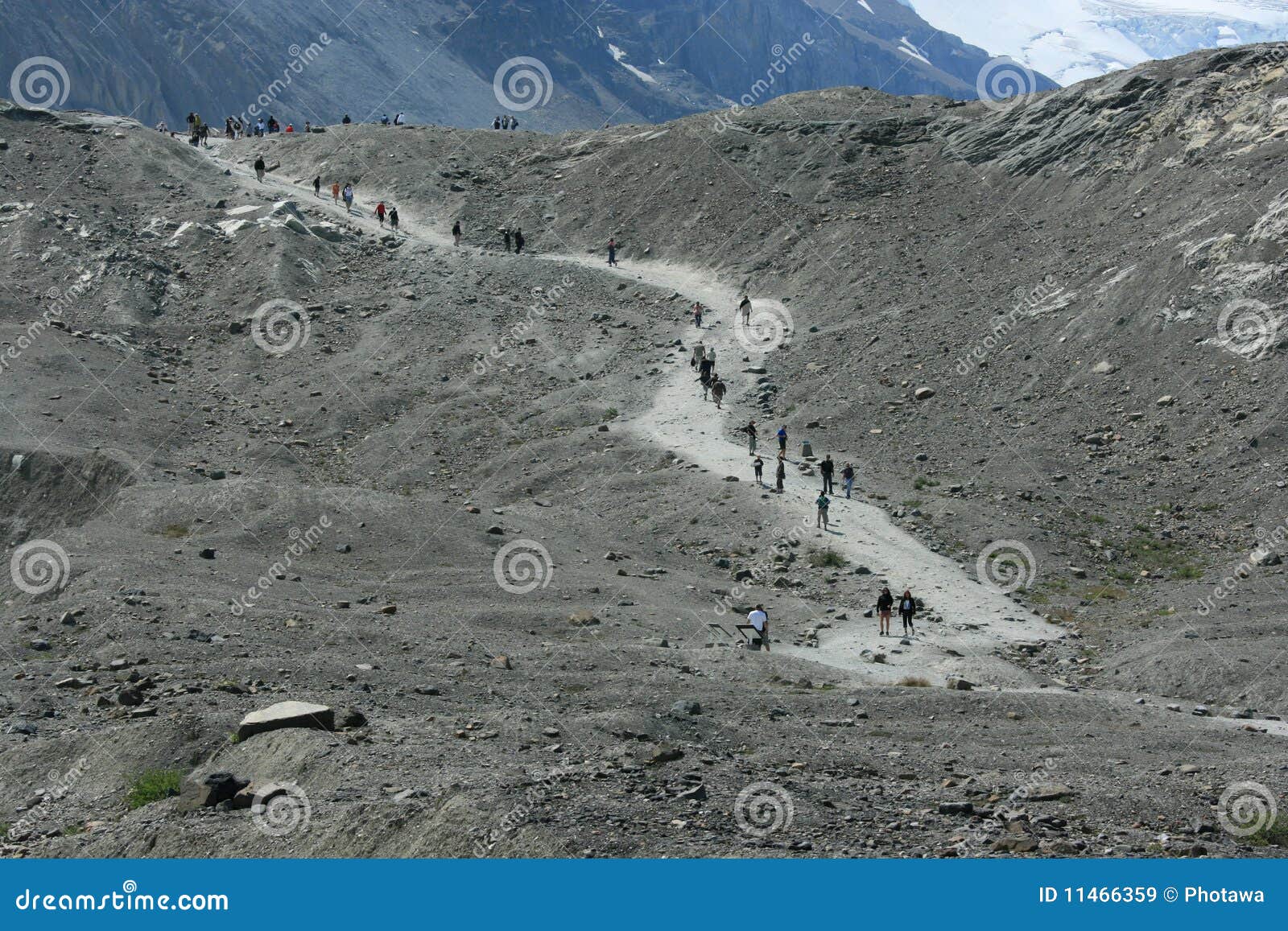 Trail to Athabasca Glacier stock image. Image of nature 11466359