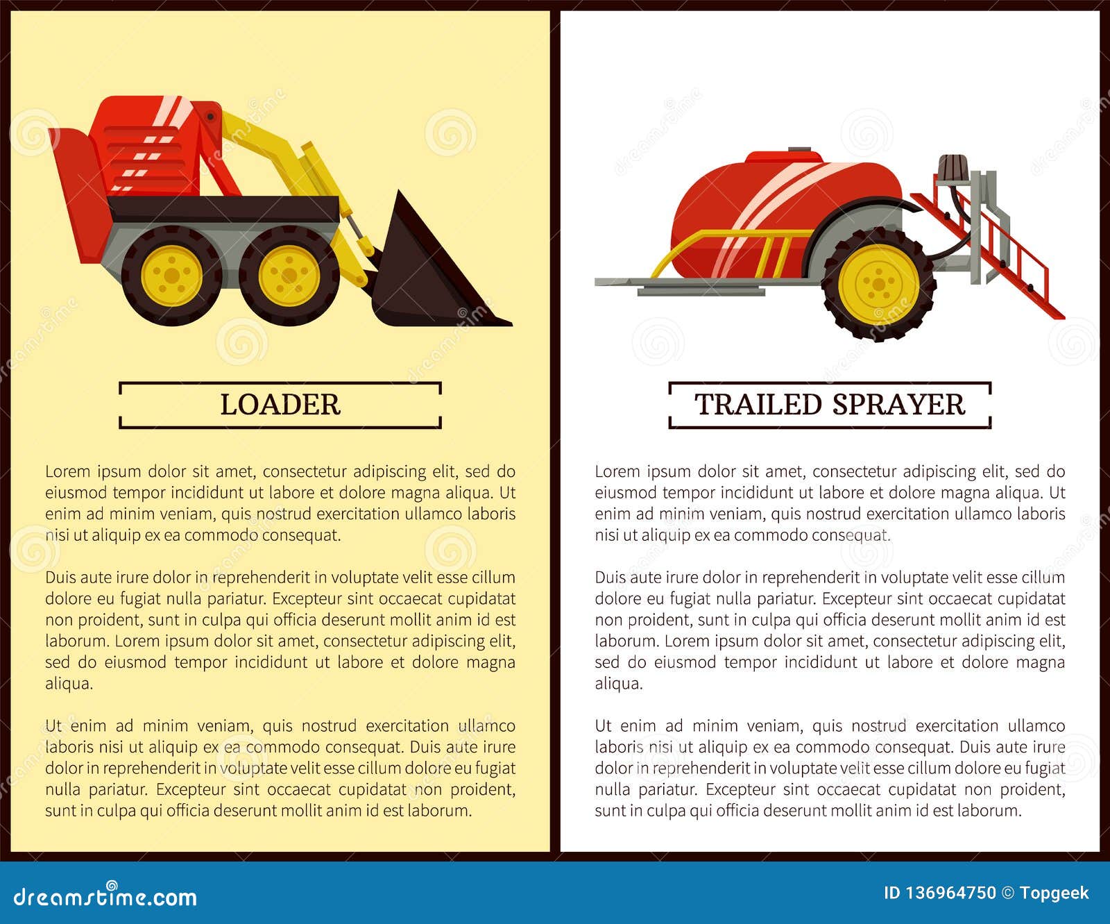 trailed sprayer and loader  
