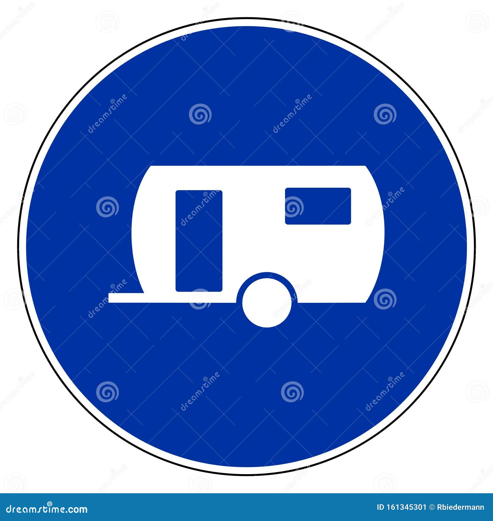 Trailer and blue sign stock vector. Illustration of vehicle 161345301