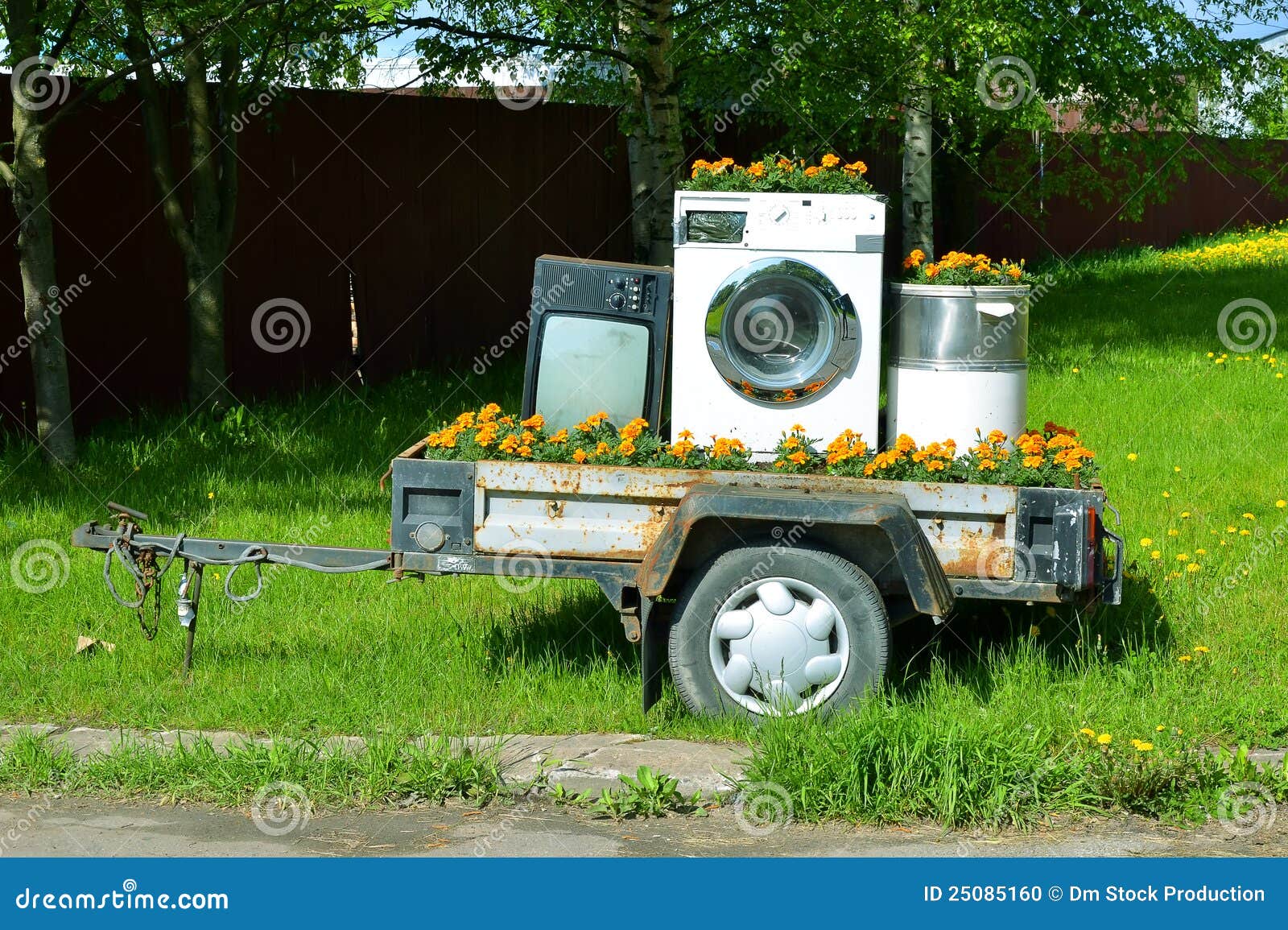 Trailer with Home Appliances. Stock Photo Image of electrical