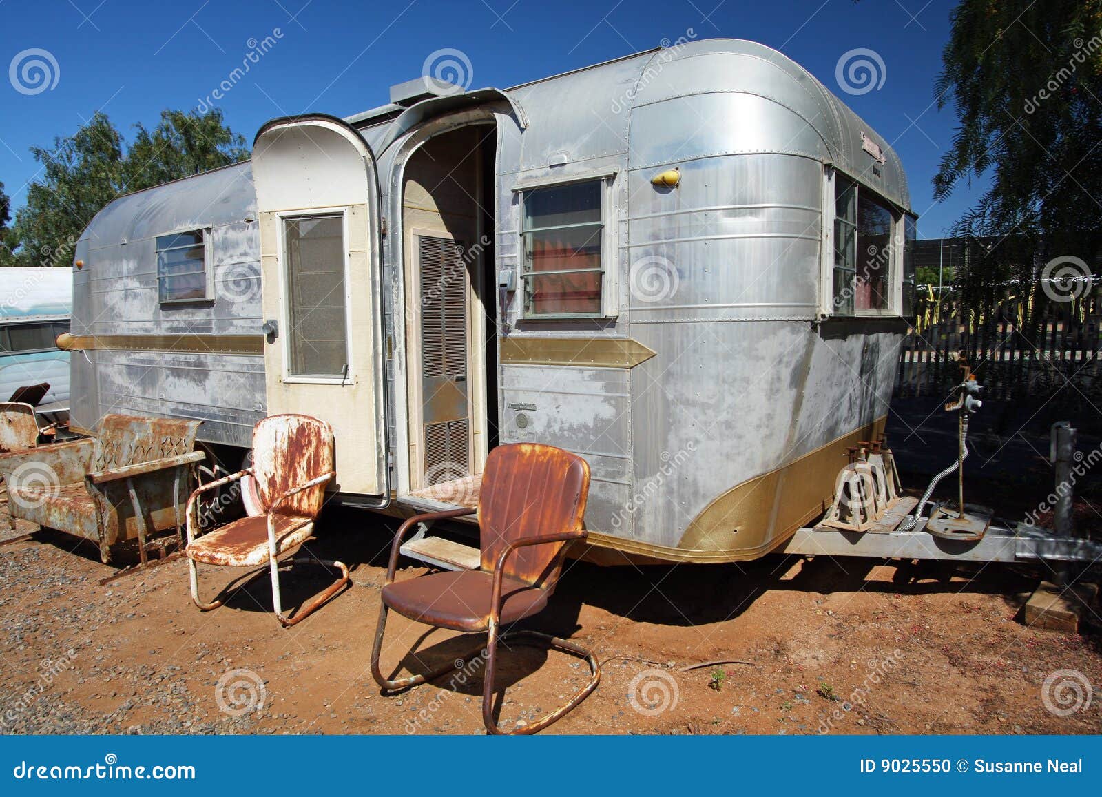 Trailer Home With Windows Stock Photo Image Of Ancient 9025550