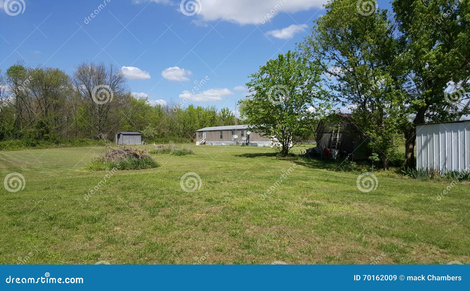 Between the Trailer and House Stock Image Image of farm, backyard