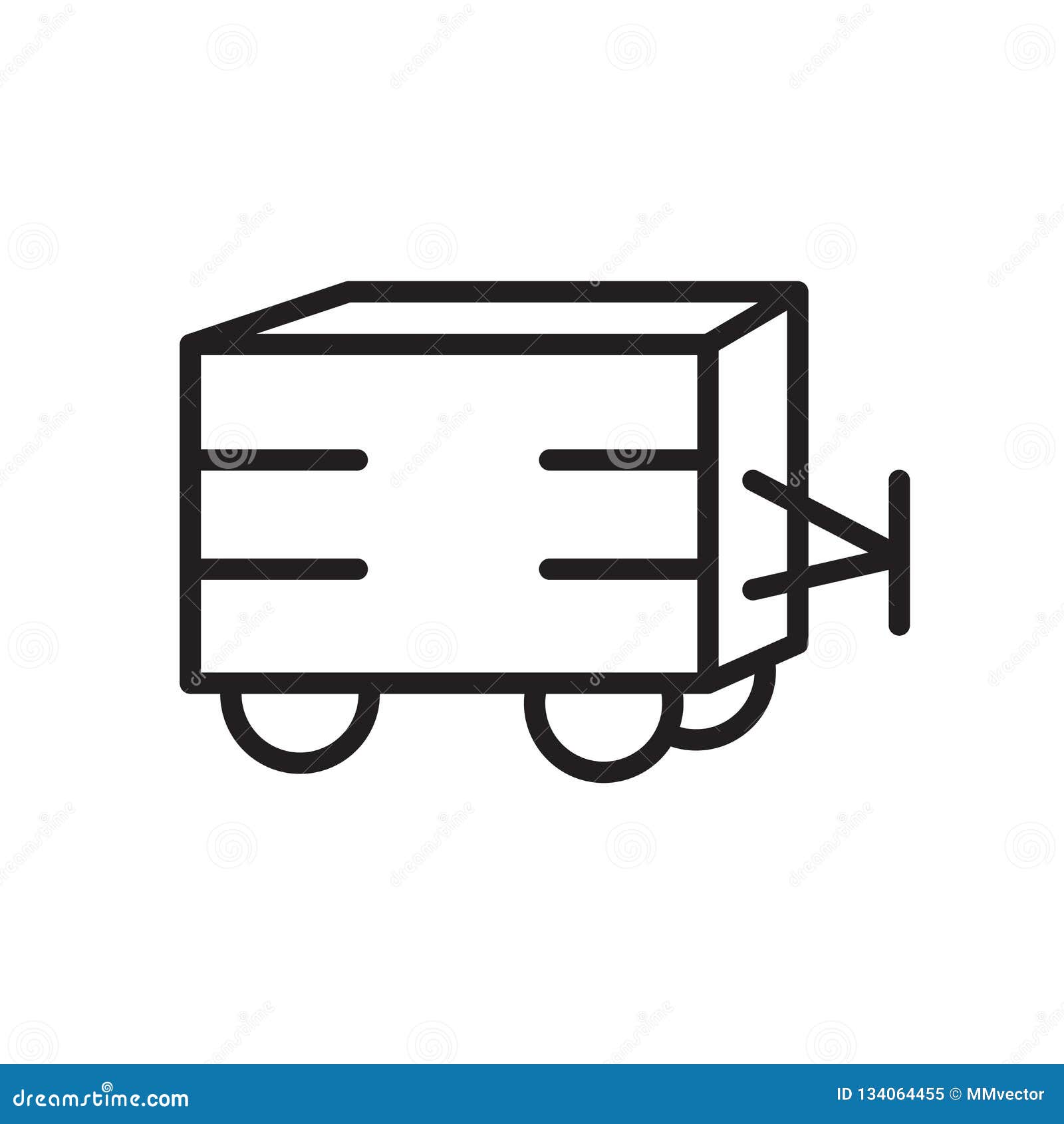 Trailer Icon Vector Isolated on White Background, Trailer Sign , Linear