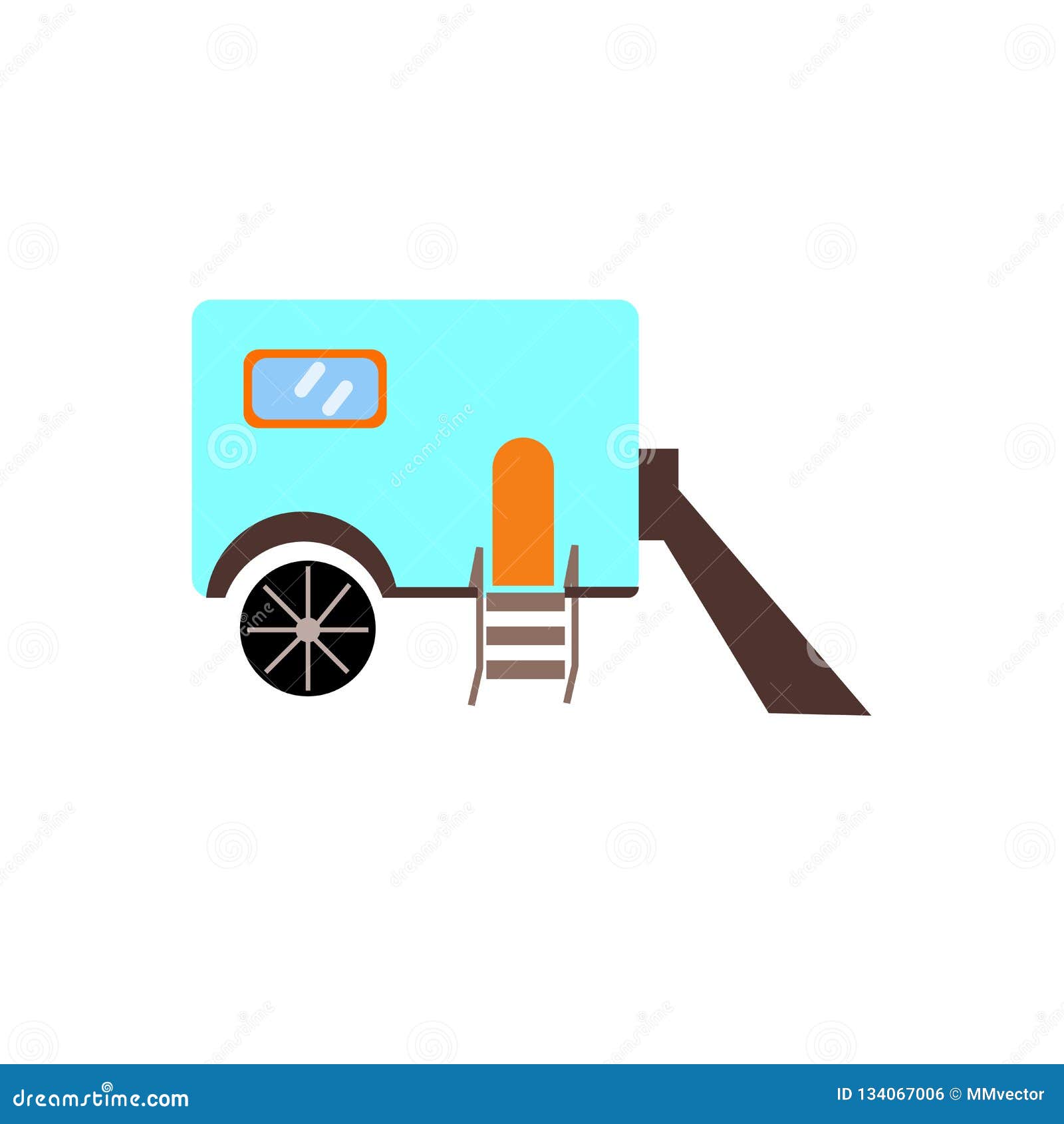 Trailer Icon Vector Sign and Symbol Isolated on White Background