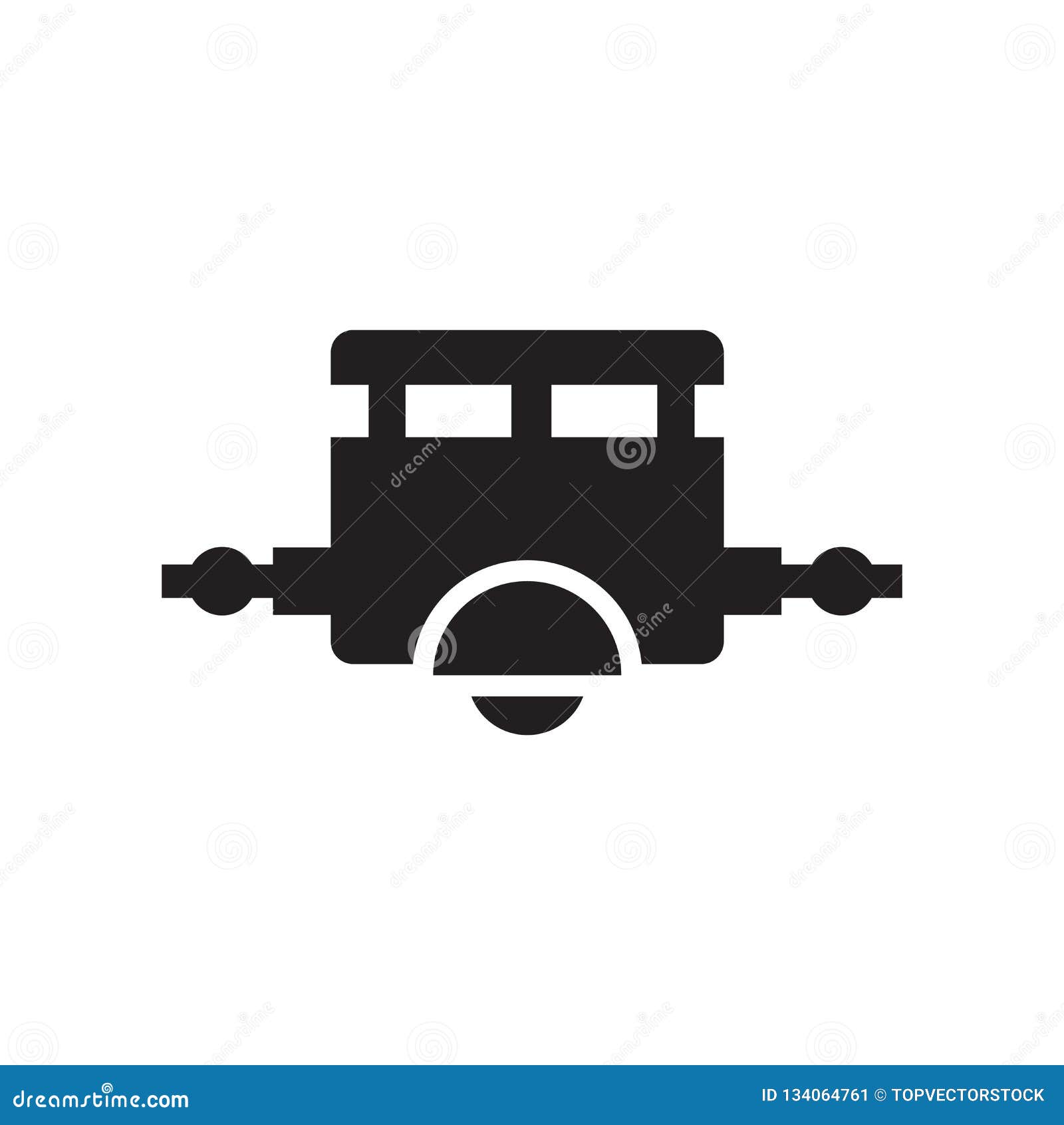 Trailer Icon Vector Sign and Symbol Isolated on White Background