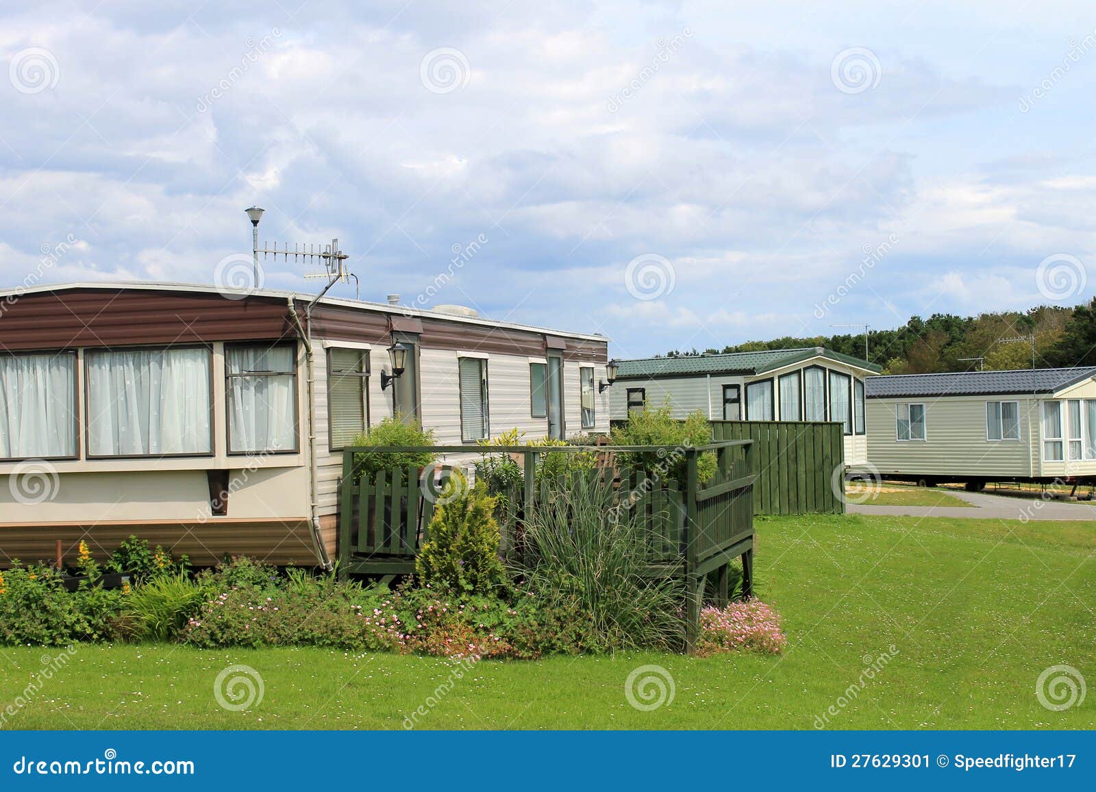 Trailers in caravan park stock image. Image of modern 27629301