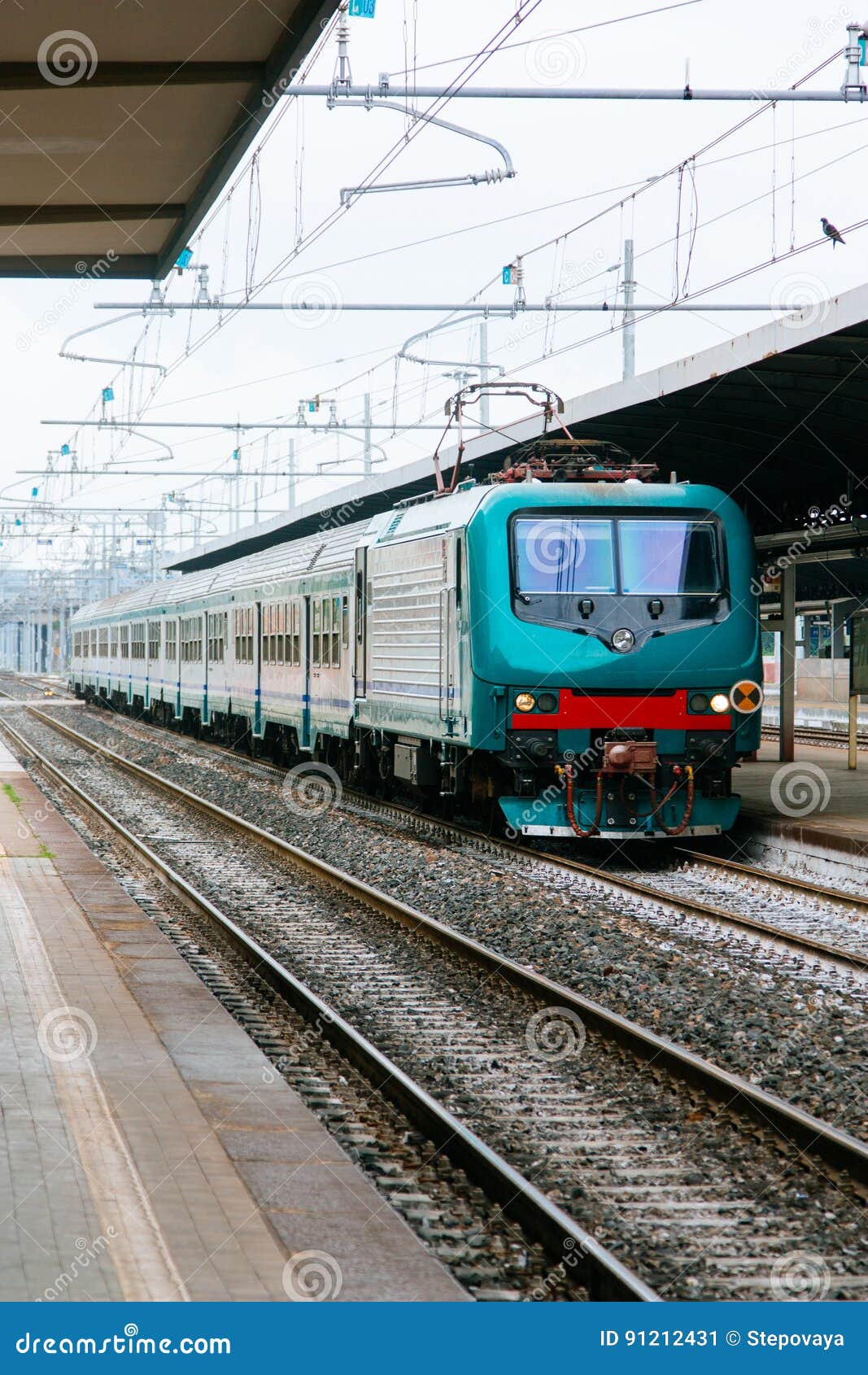 The Train Arrives at the Railway Station, Day, Daylight, Front View ...