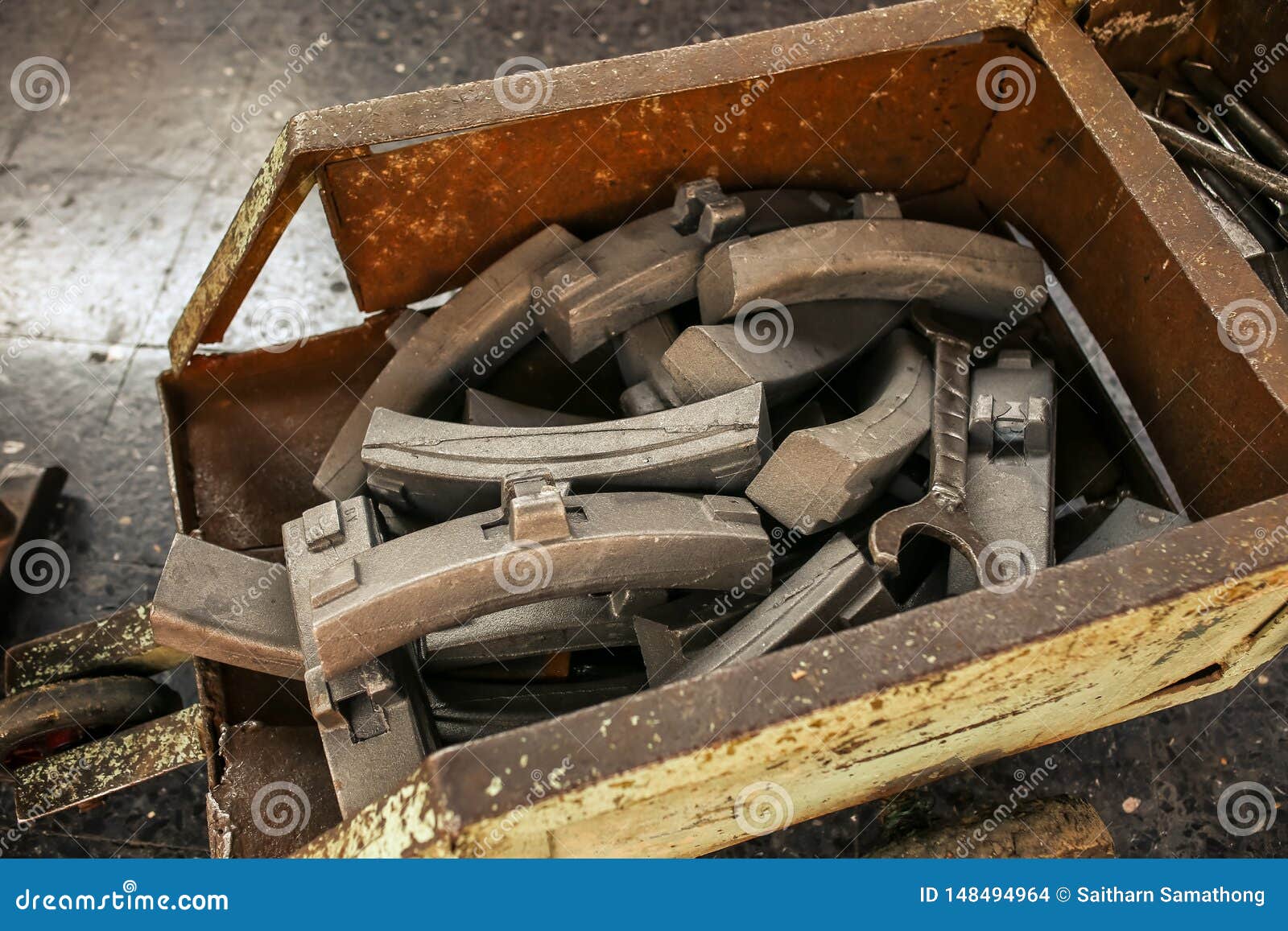 Train brake pads in a box. stock photo. Image of hualampong 148494964