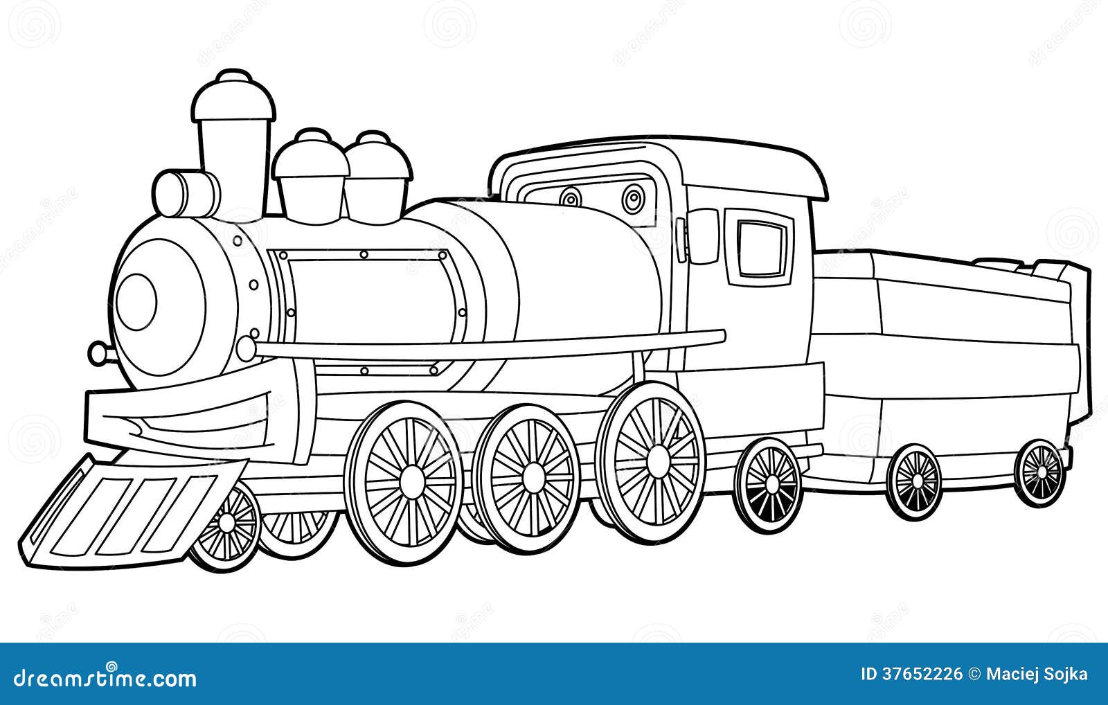 Train - Coloring Page for the Children Stock Illustration ...