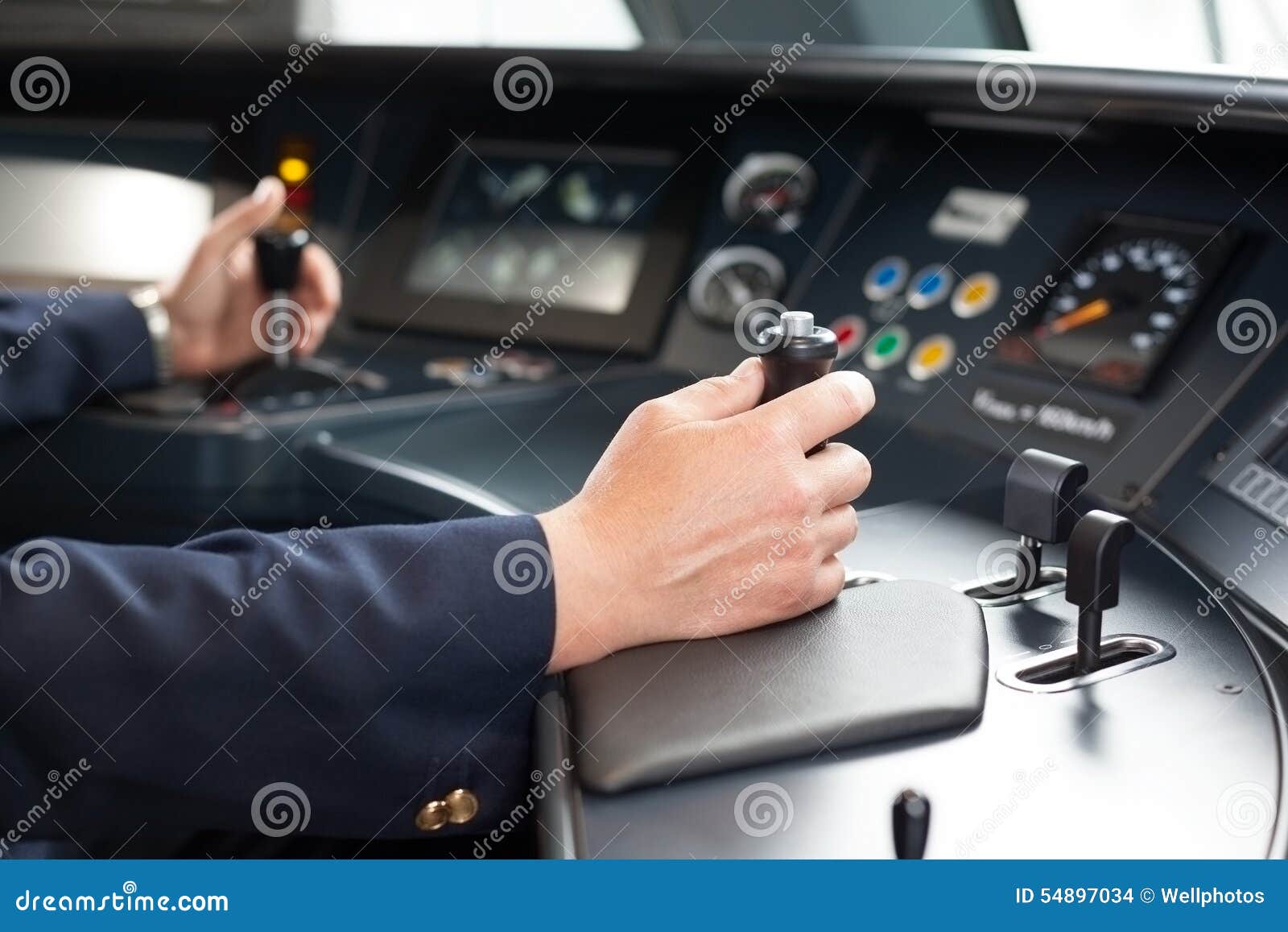 Train driver stock photo. Image of push, hand, panel 54897034