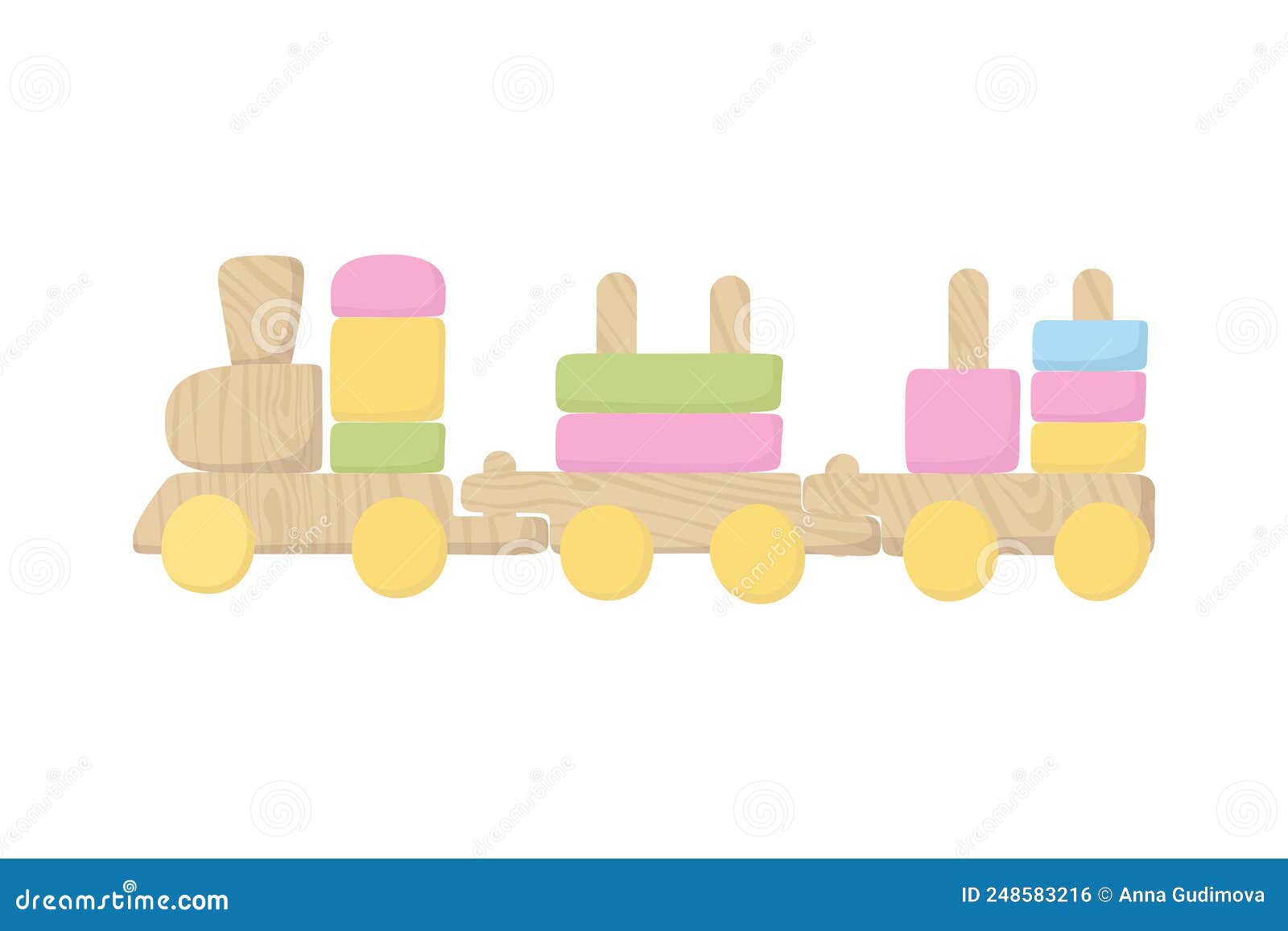 Petit train en bois : Jouet en bois bébé - Jouets Montessori