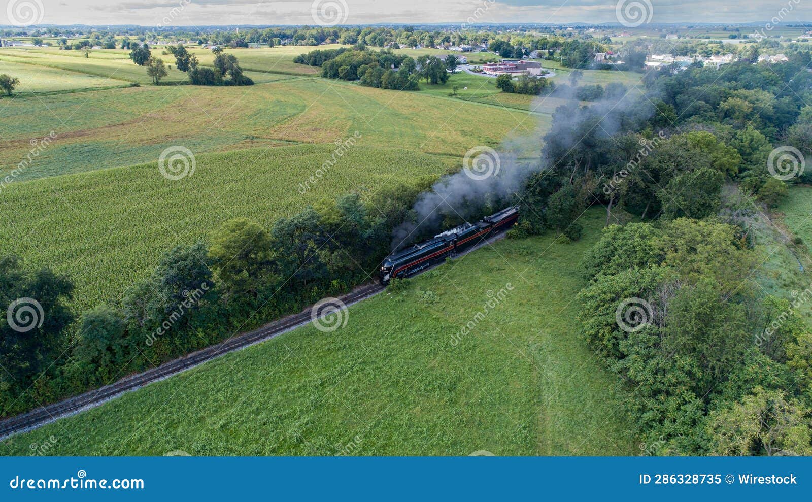 Smoke is Coming Out from a Train Engine in an Open Area Stock Image