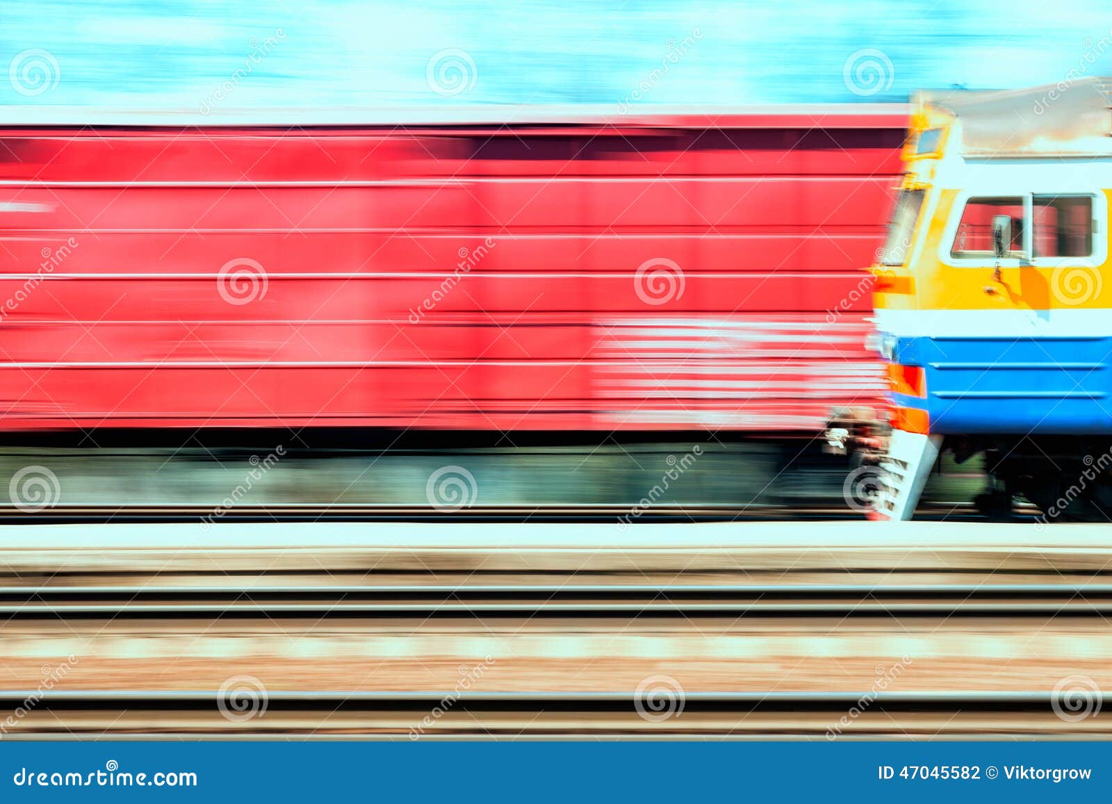 The Train Moves Past a Freight Train at a Speed Stock Photo Image of rail, moving 47045582