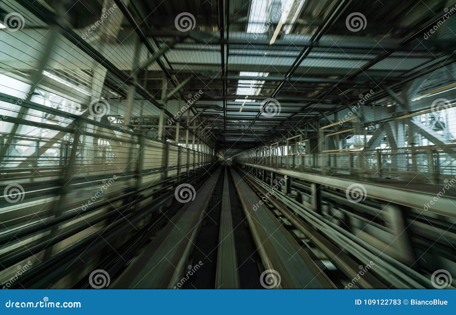 Train Moving on City Rail with Motion Blur Stock Image - Image of curve ...