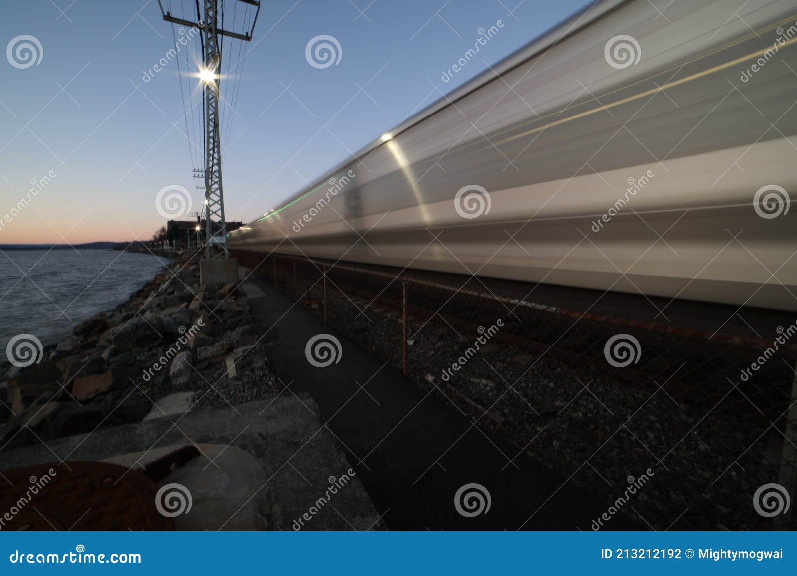 Train at a Scarborough Train Station, New York Stock Photo Image of