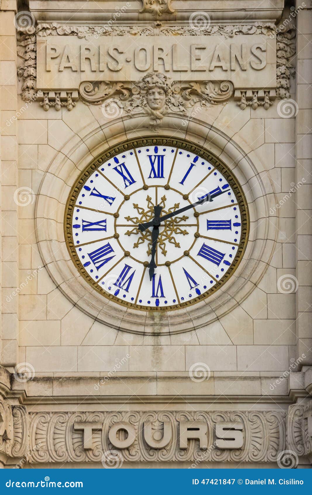 Train Station Clock Tours France Stock Image Image Of Deco Gate